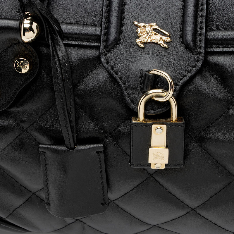 Burberry Quilted Leather Manor Satchel (SHF-XS6CjR)