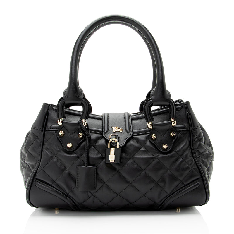 Burberry Quilted Leather Manor Satchel (SHF-XS6CjR)