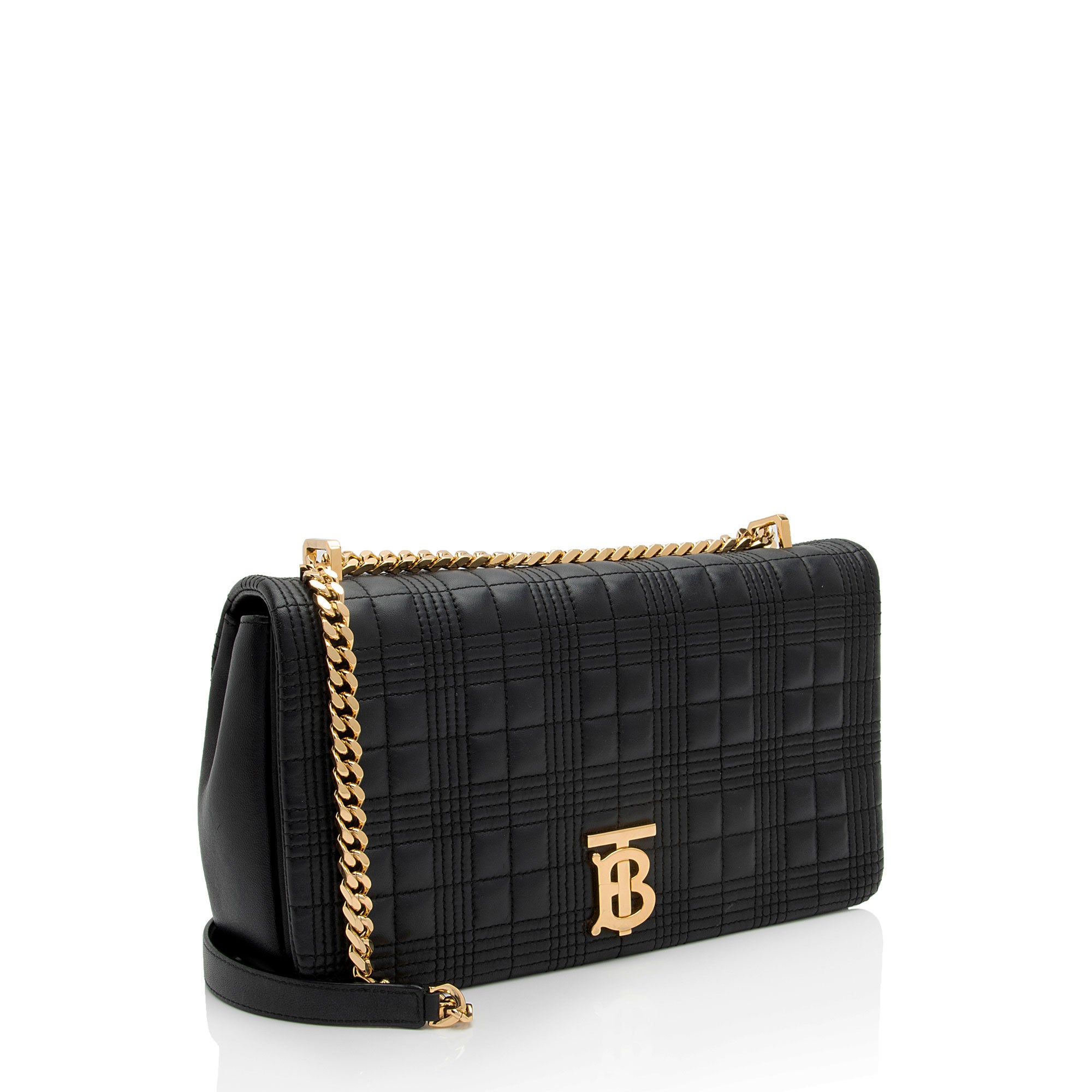 Burberry Quilted Leather TB Lola Chain Medium Shoulder Bag (SHF-JM6QGj)