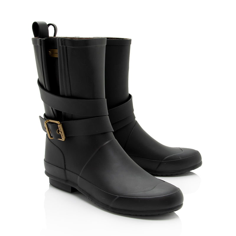 Burberry Rubber Buckle Rain Boots - Size 6 / 36 (SHF-MJ5nER) – LuxeDH