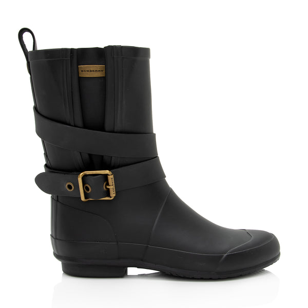 Burberry Rubber Buckle Rain Boots - Size 6 / 36 (SHF-MJ5nER)