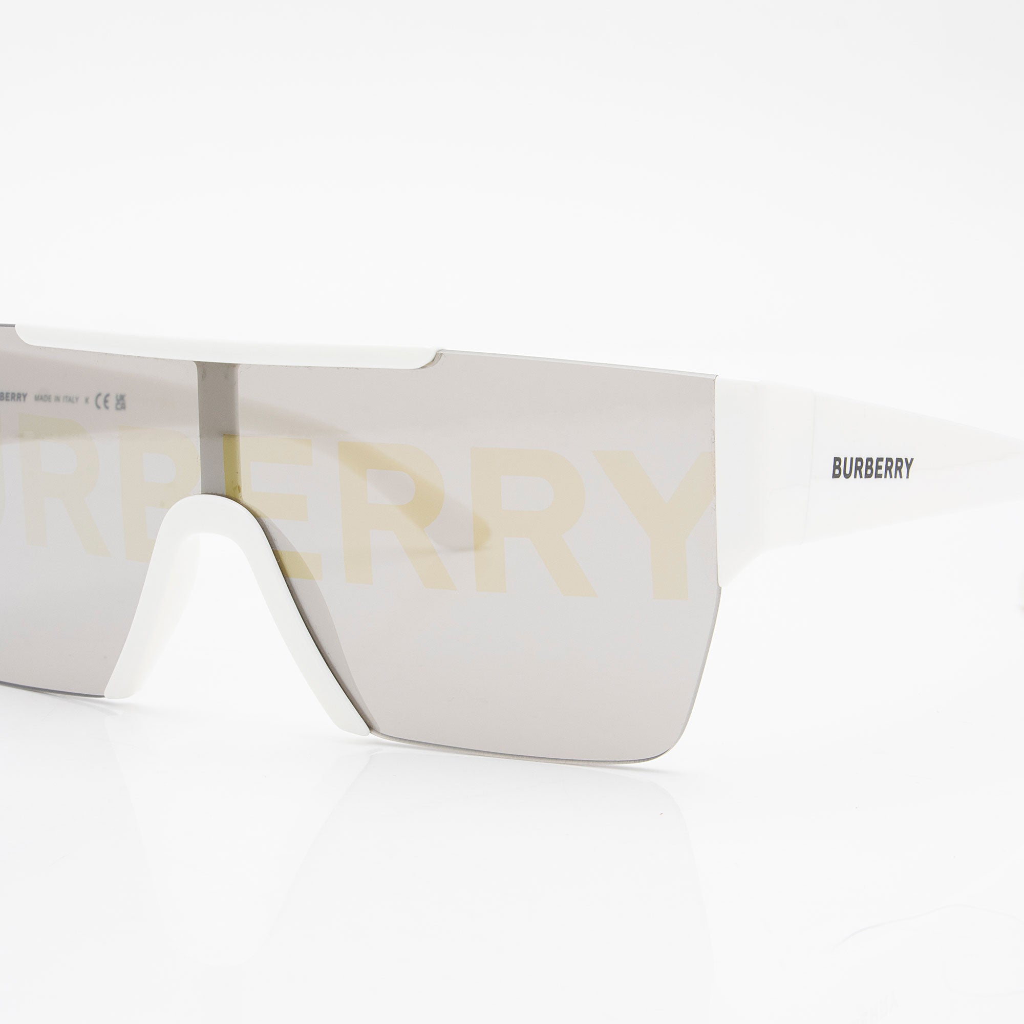 Burberry Mirrored Logo Shield Sunglasses