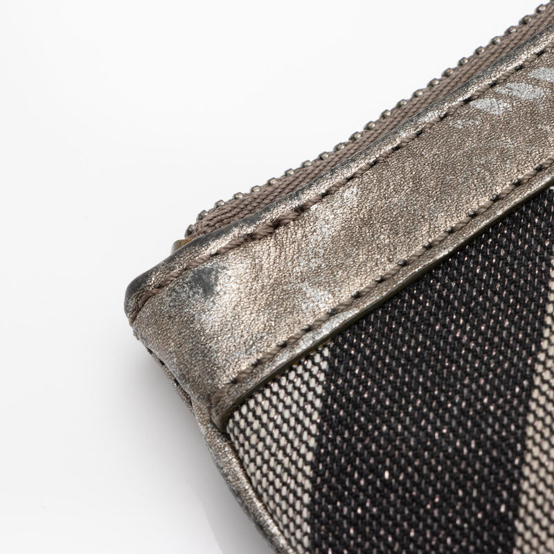 Burberry Shimmer Check Metallic Leather Prorsum Wristlet (SHF-23925)