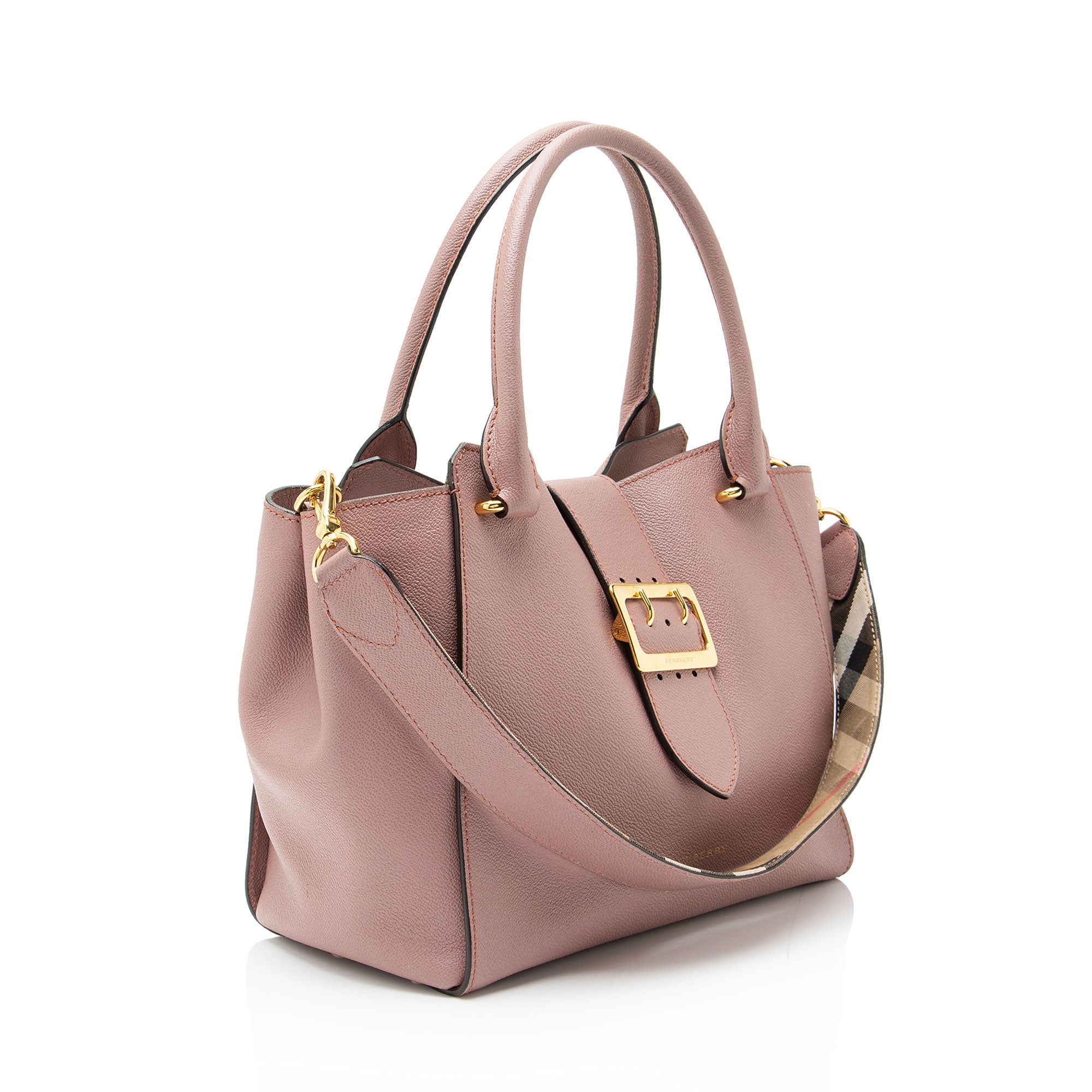 Burberry Soft Grain Calfskin Buckle Medium Tote