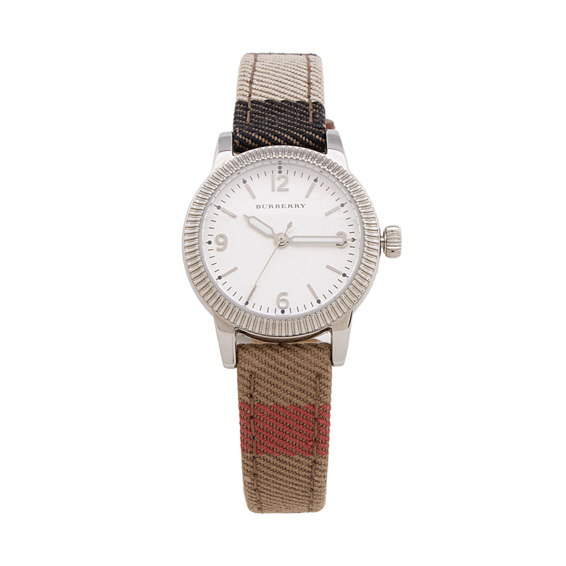 Burberry Stainless Steel Check Utilitarian Watch (SHF-tgujAu)