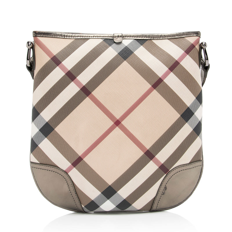 Burberry Super Nova Check Metallic Leather Crossbody Bag (SHF-lQZJ0s)