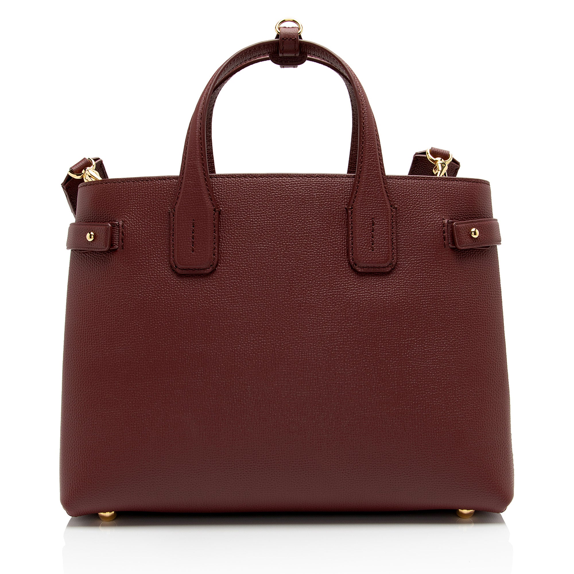 Burberry Vintage Check Leather Banner Medium Tote (SHF-DwlsdU)