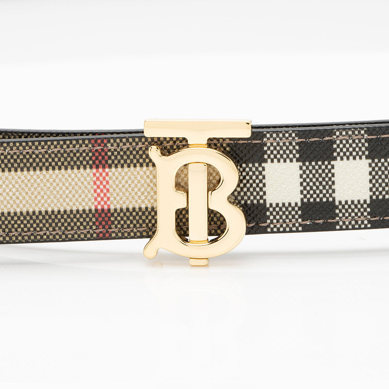 Burberry Vintage Check Leather Reversible TB Monogram Belt - Size 40 / 100 (SHF-wej2gM)