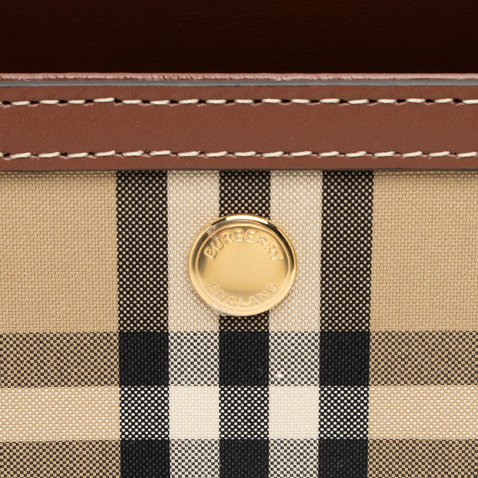 Burberry Vintage Check Title Mini Tote (SHF-qS6HD3)