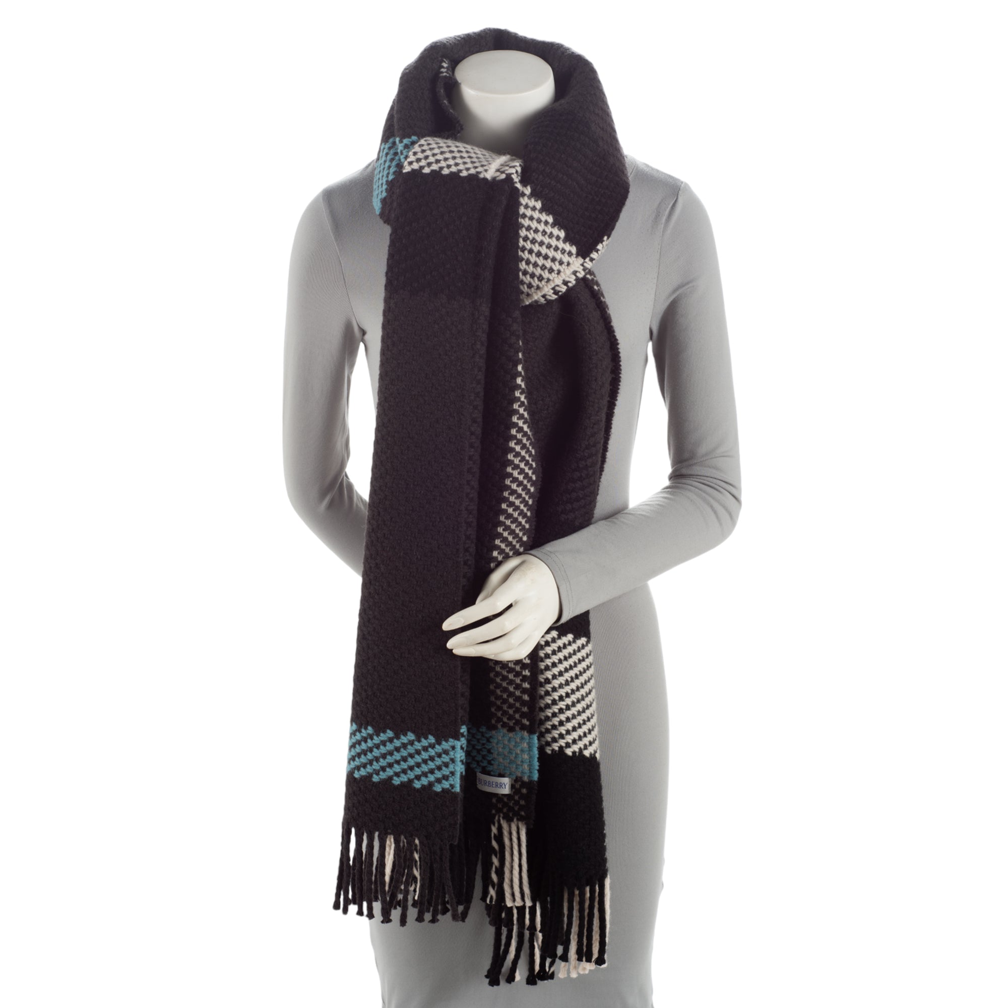 Burberry Wool Jumbo Check Oversize Scarf (SHF-3Iy1k0)