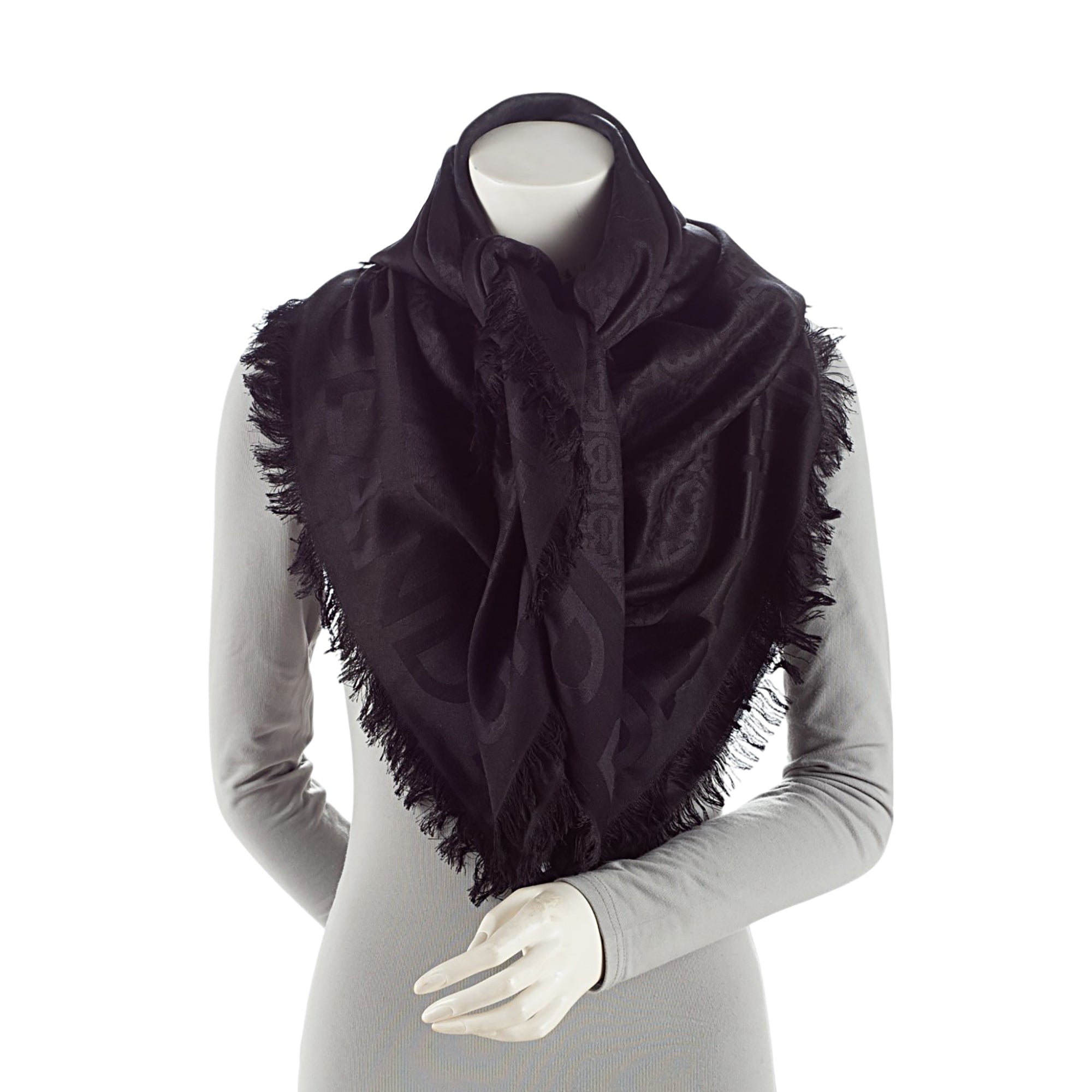 Burberry Wool Silk Jacquard TB 140cm Shawl