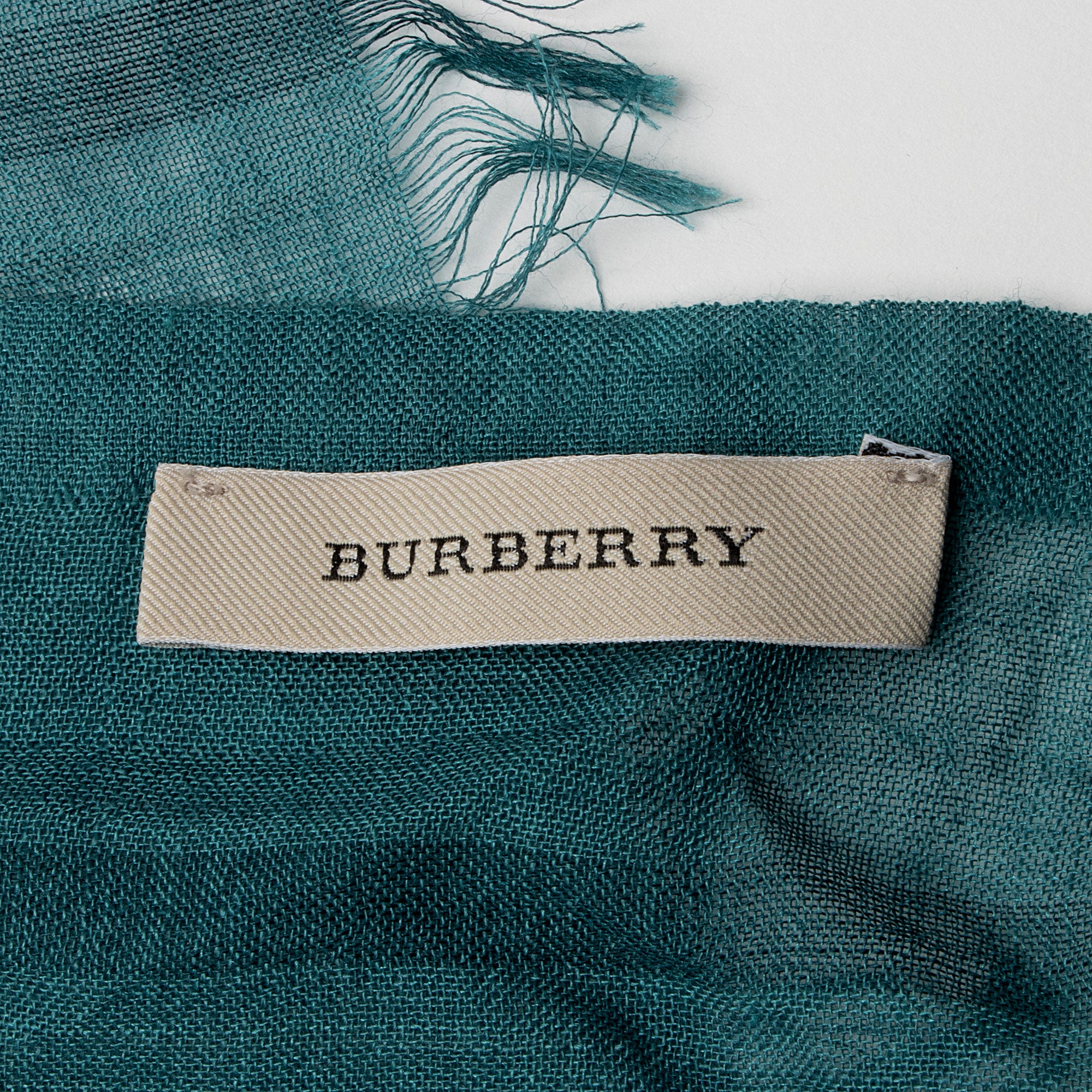 Burberry Wool Silk Lightweight Giant Check Scarf