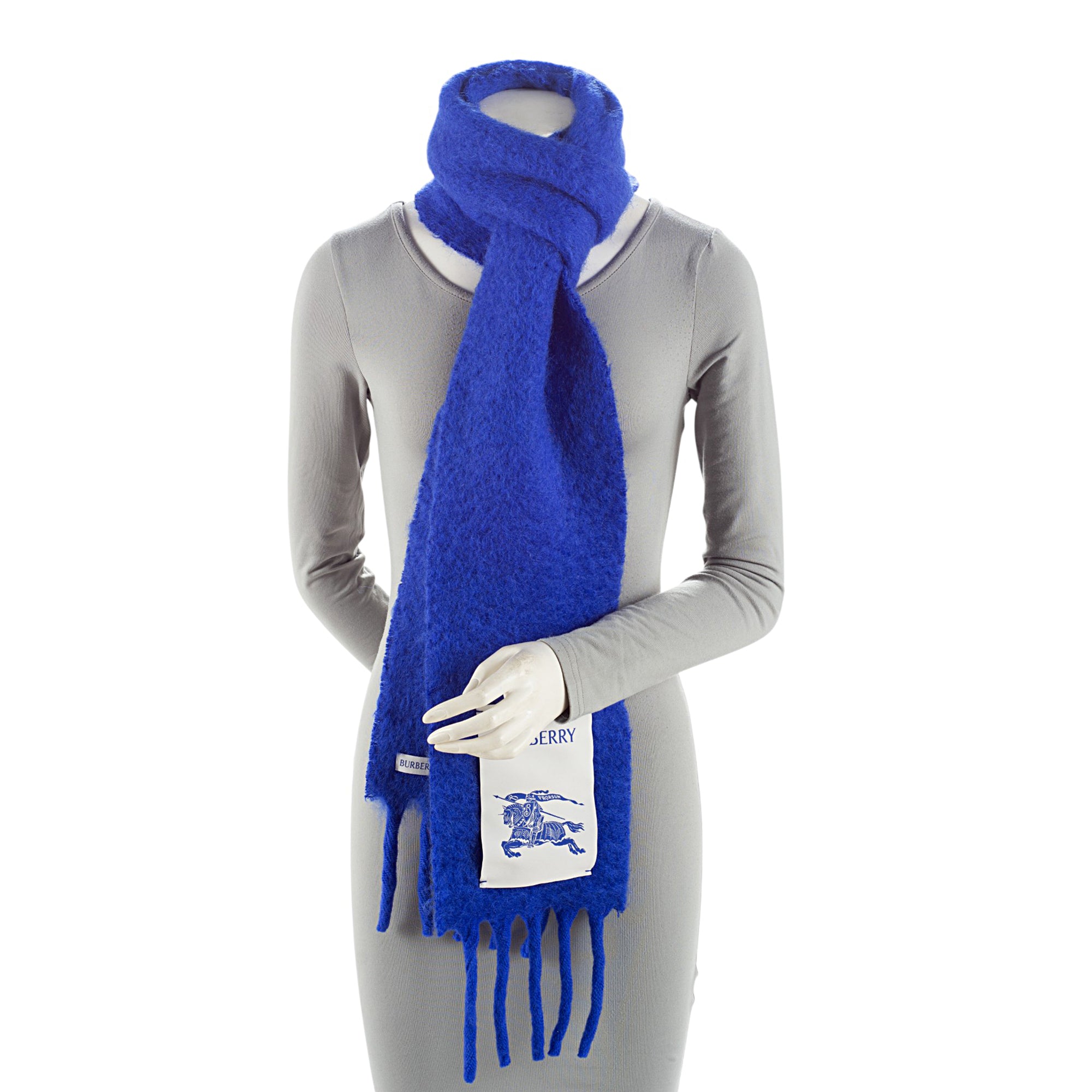 Burberry Wool Skinny Fringe Scarf