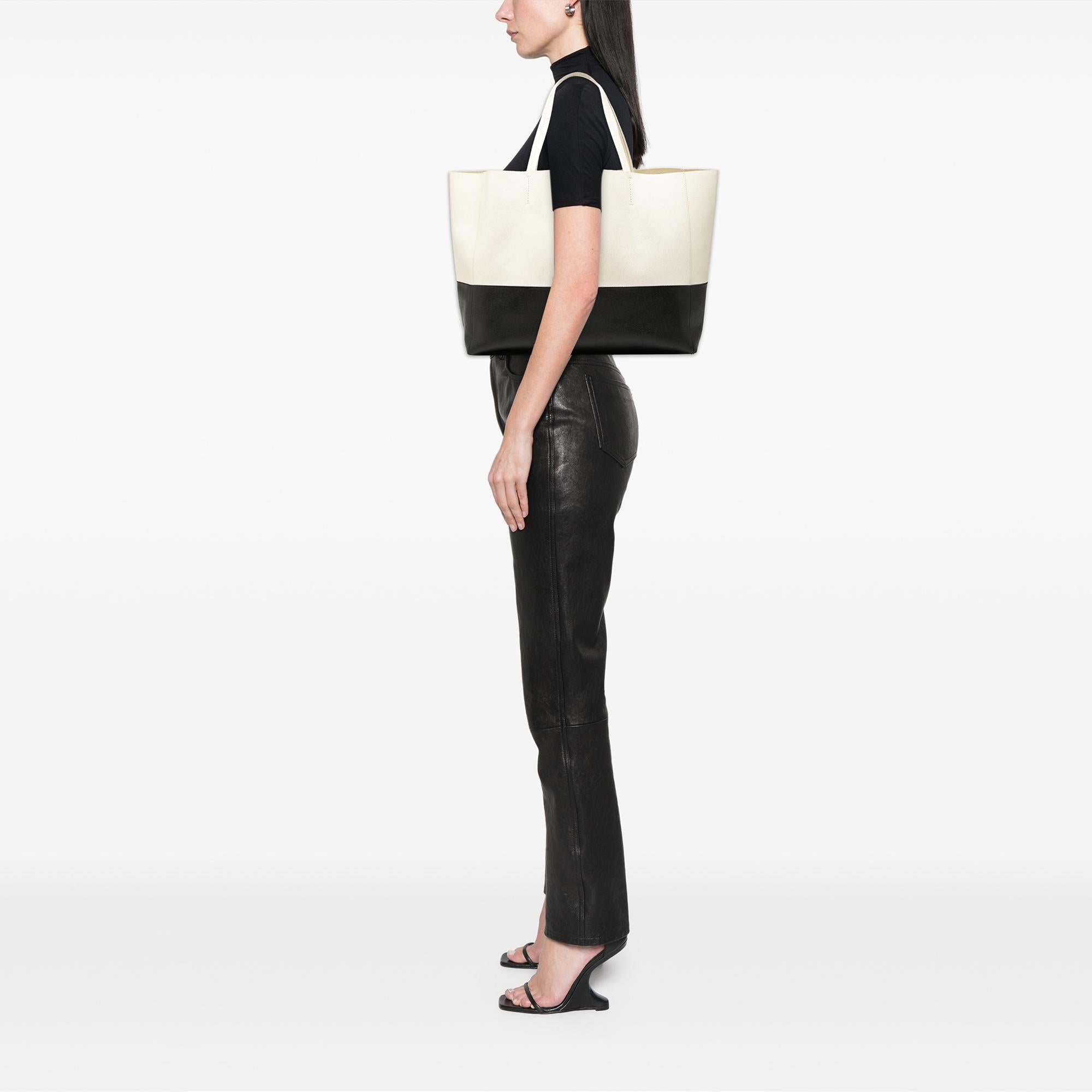 Celine Bicolor Calfskin Horizontal Cabas Tote