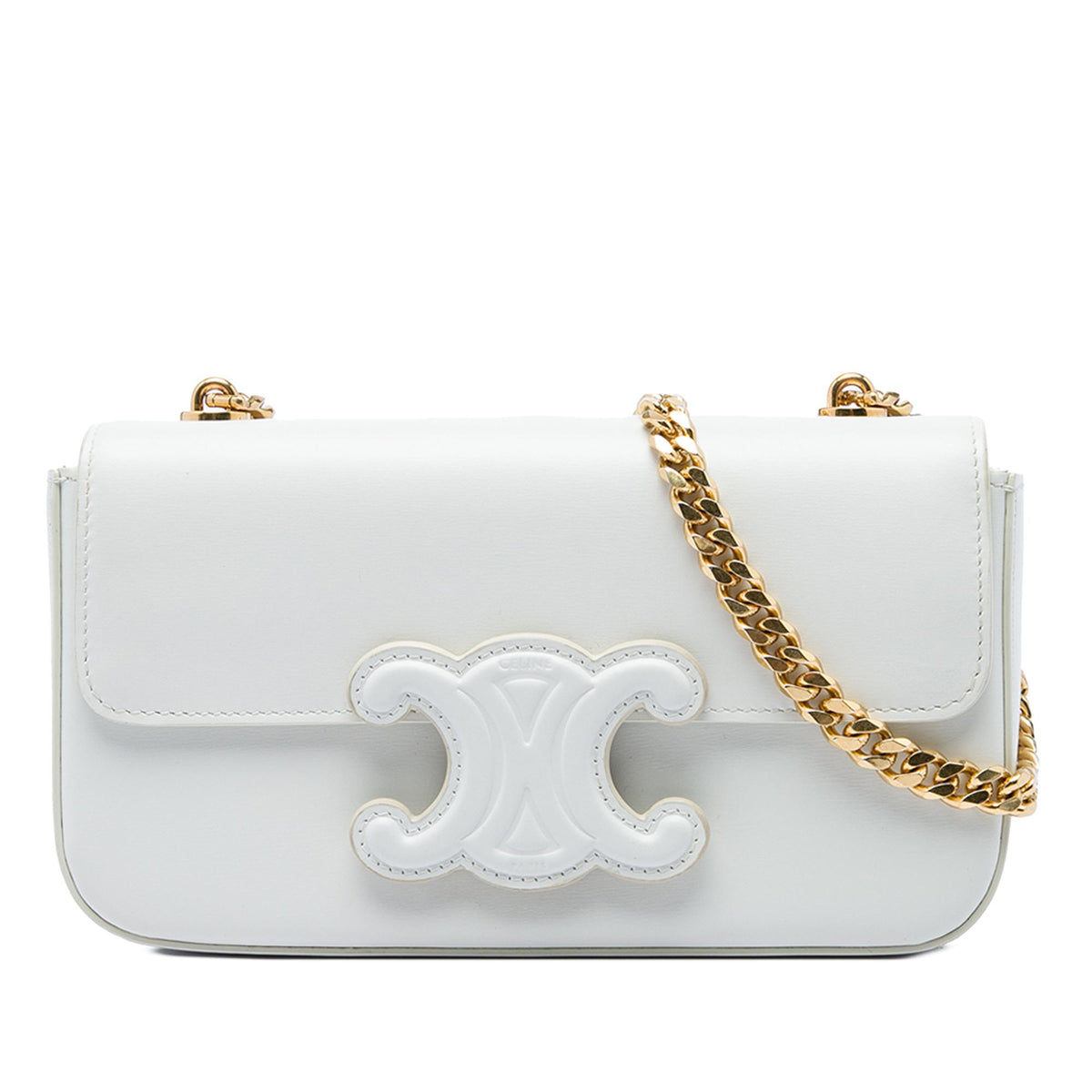Celine Calfskin Cuir Triomphe Chain Shoulder Bag