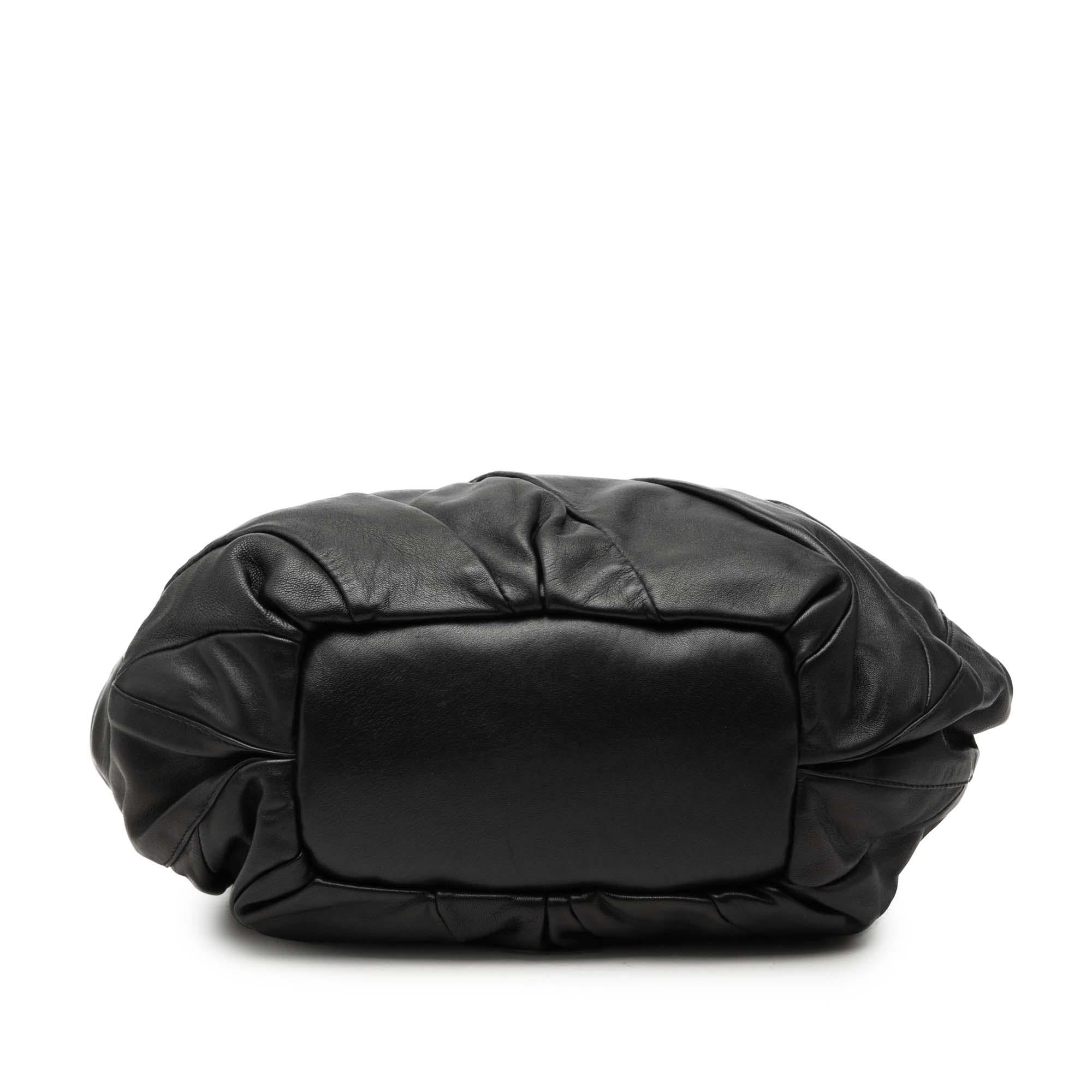Celine Calfskin Pleated Bittersweet Hobo