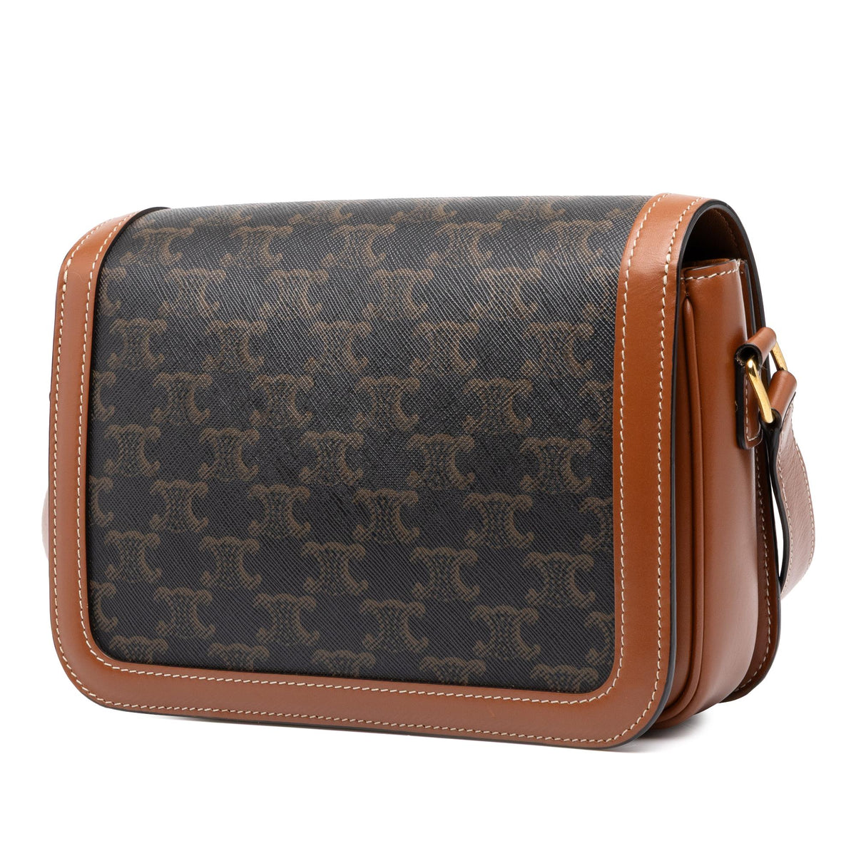 Celine Classique Triomphe Coated Canvas and Calfskin Triomphe Crossbody