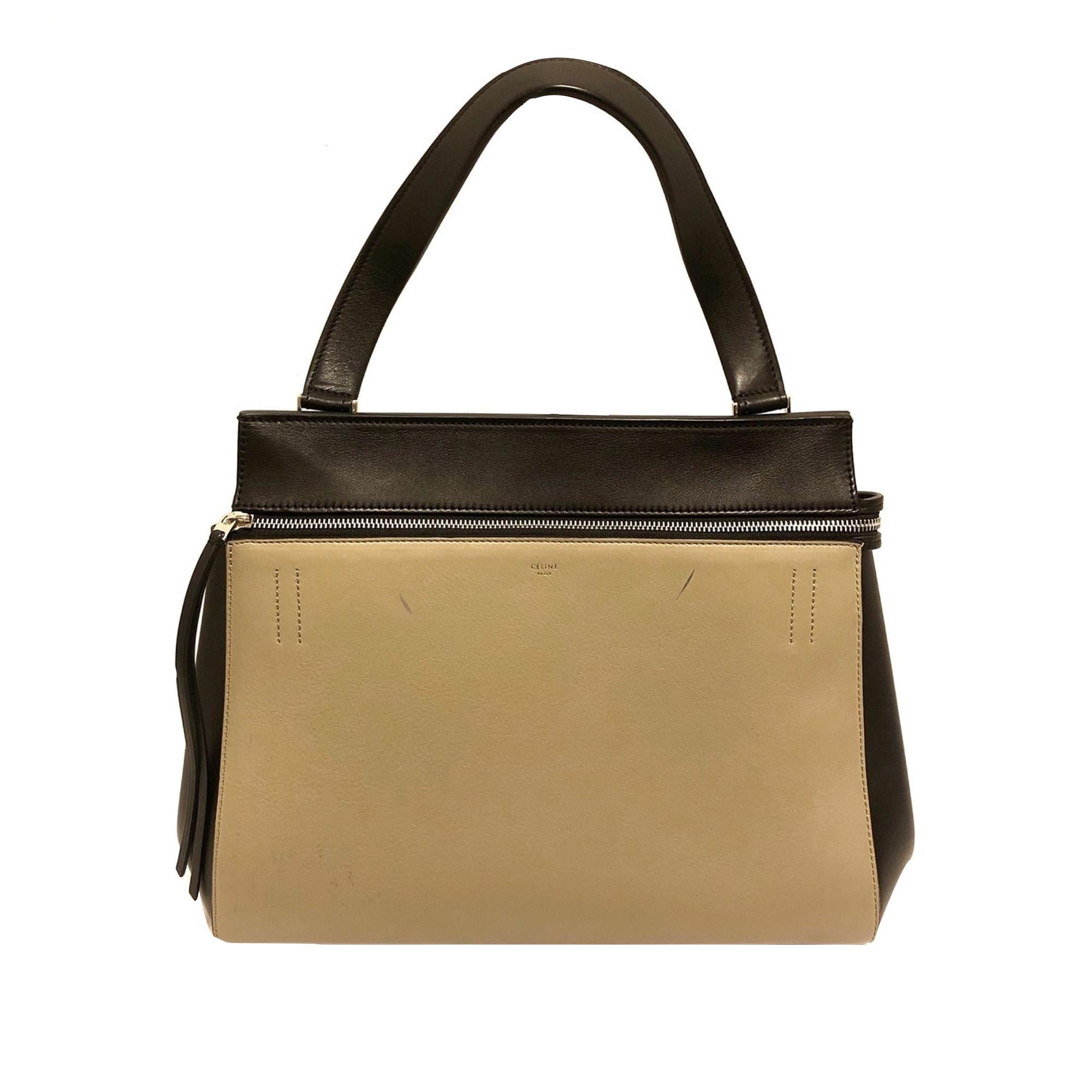 Celine Edge Bicolor Leather Handbag (SHG-VTZAGE)
