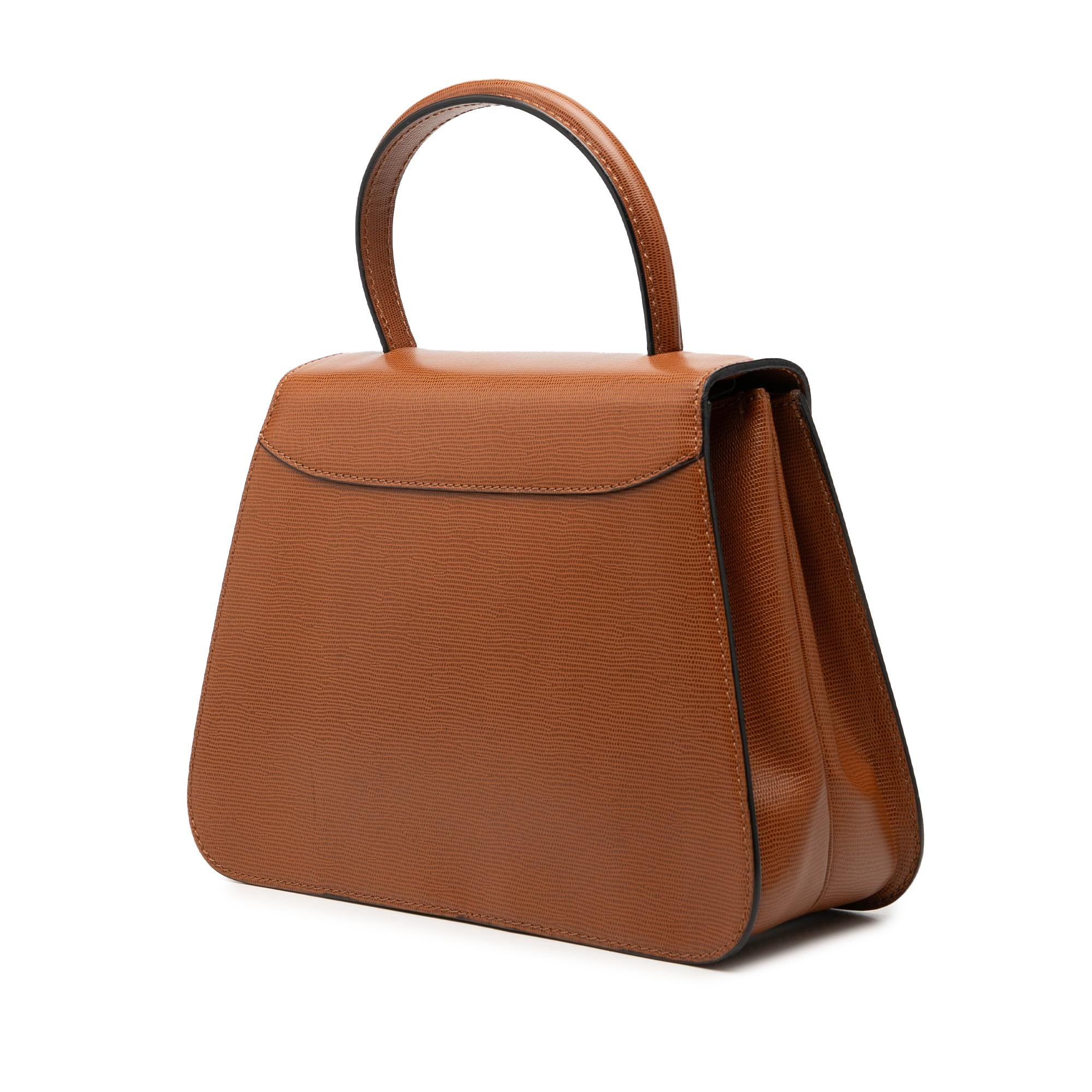 Celine Embossed Leather Top Handle Bag