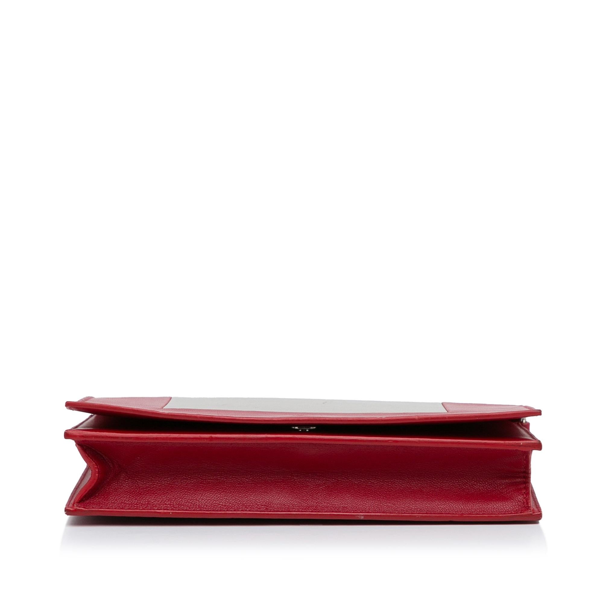 Celine Frame Leather Wallet on Chain
