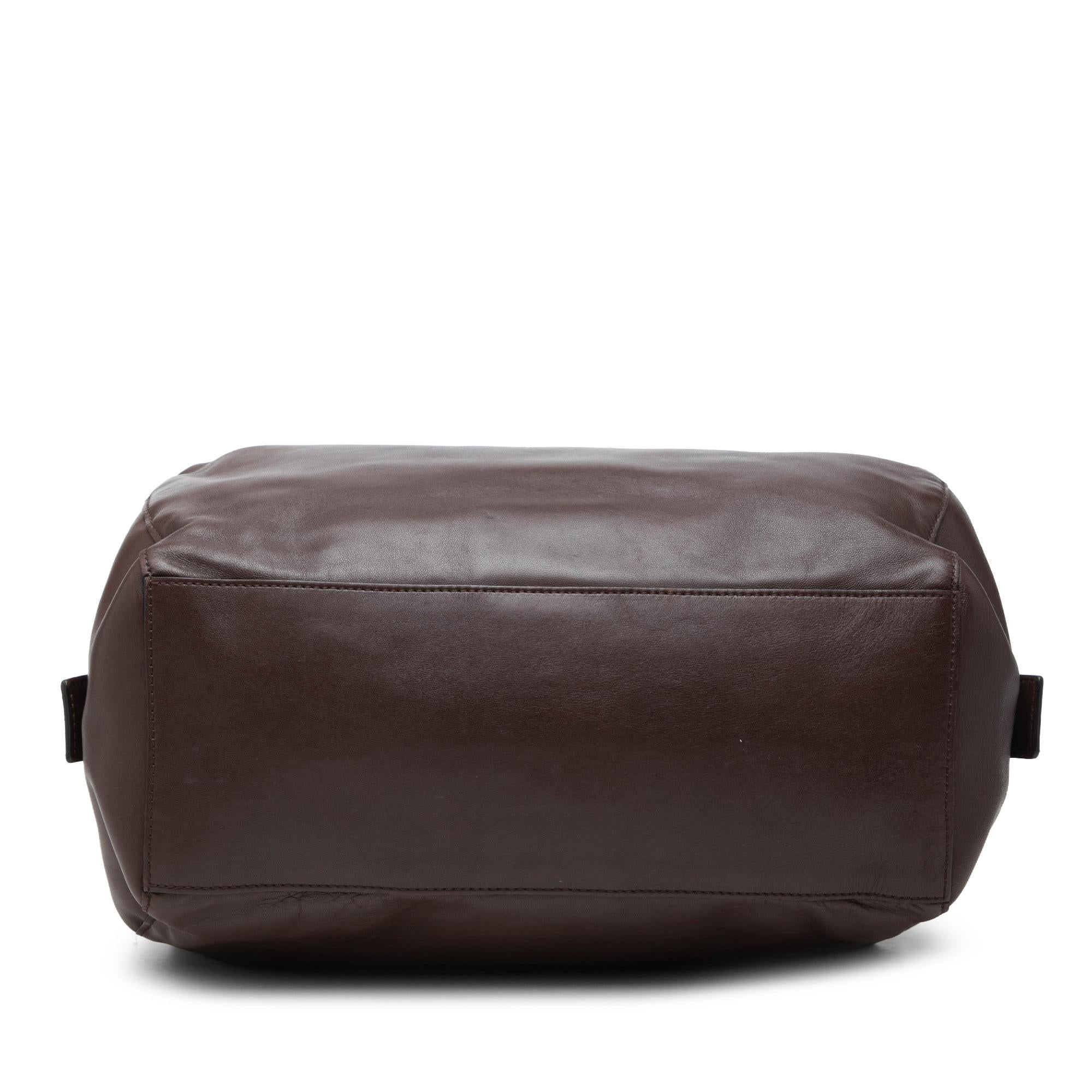 Celine Lambskin Triple Zip Shoulder Bag