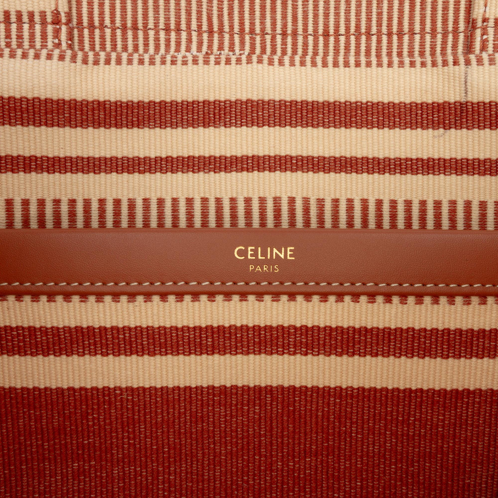 Celine Large Striped Canvas Cabas Thais Tote