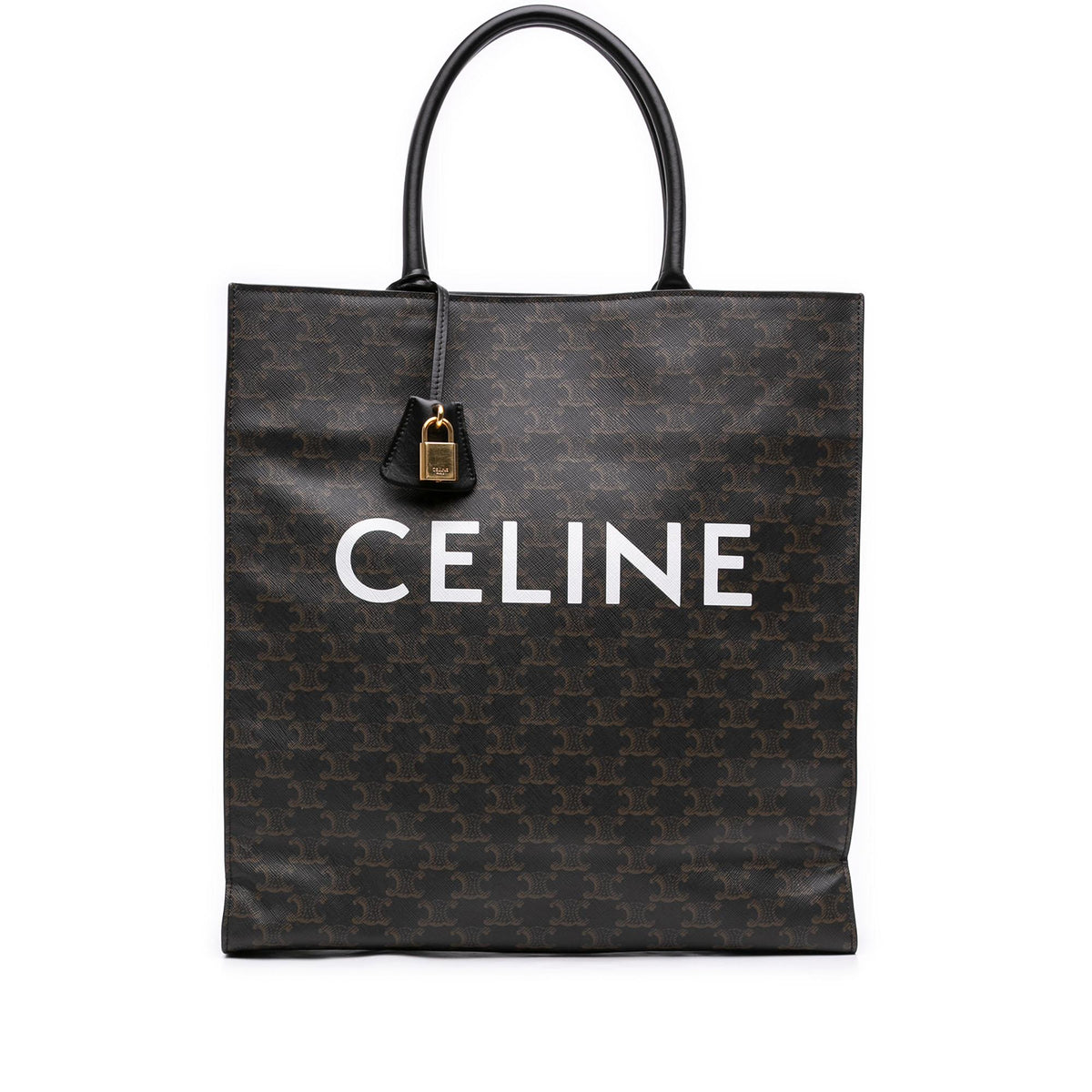 Celine Large Triomphe Coated Canvas Cabas Vertical Tote