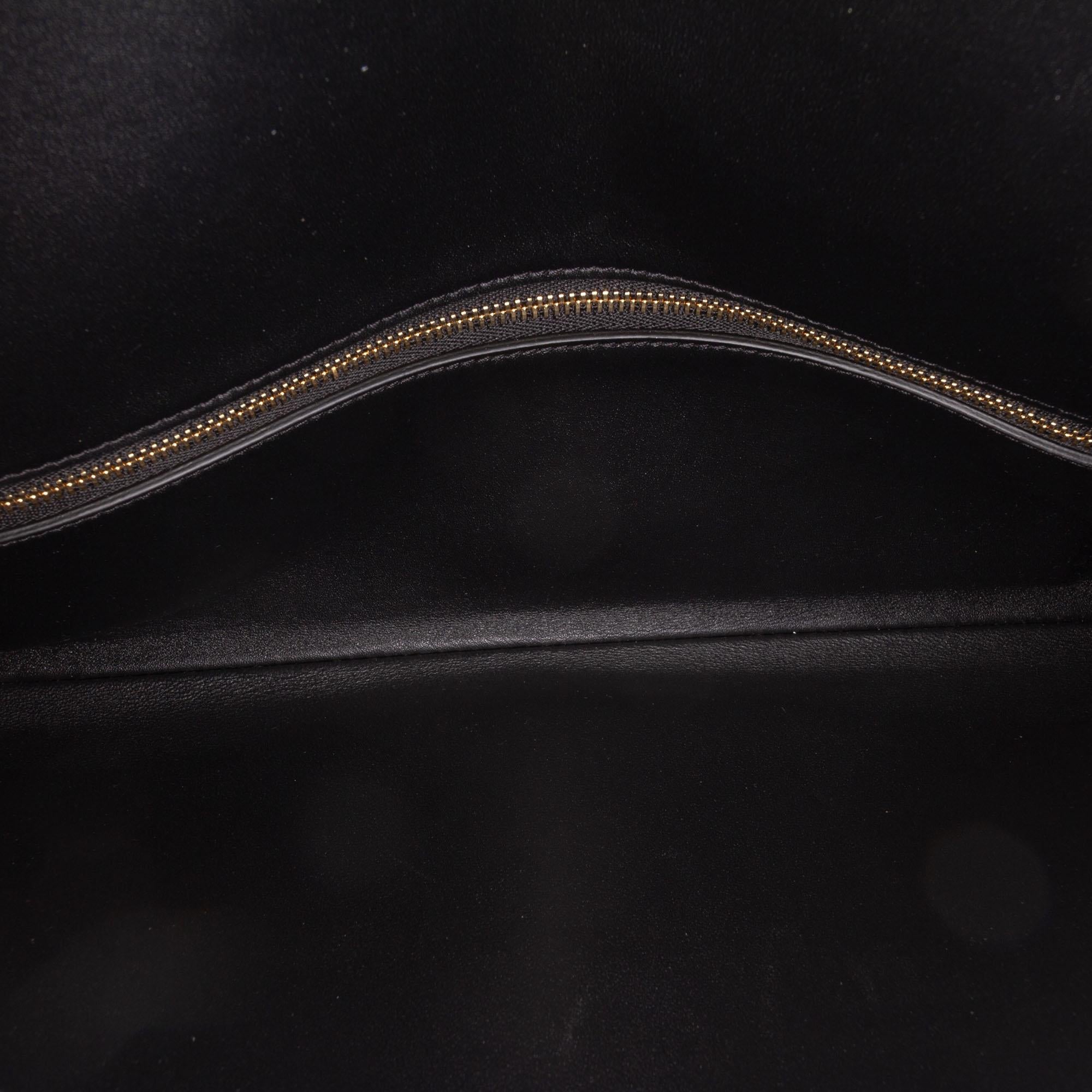 Celine Leather Asymmetric Logo Clutch