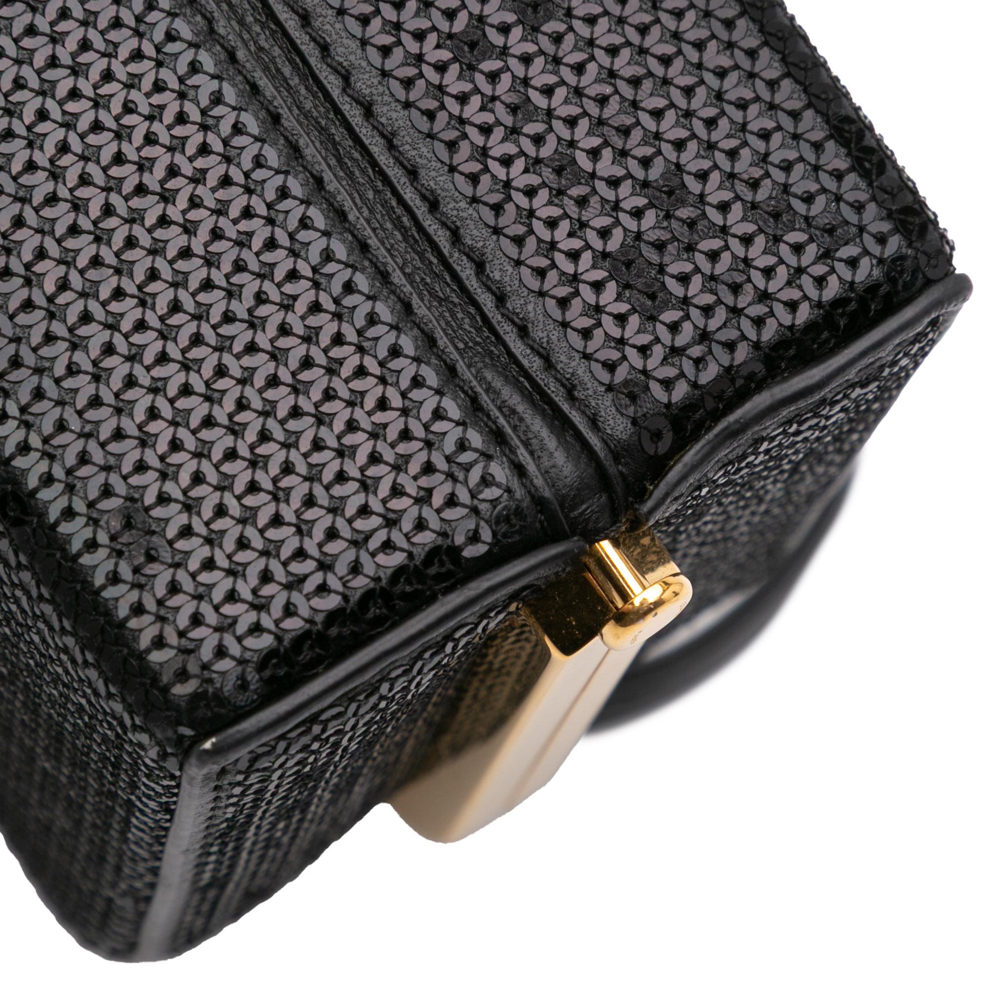 Celine Leather Sequin Triomphe Minaudiere