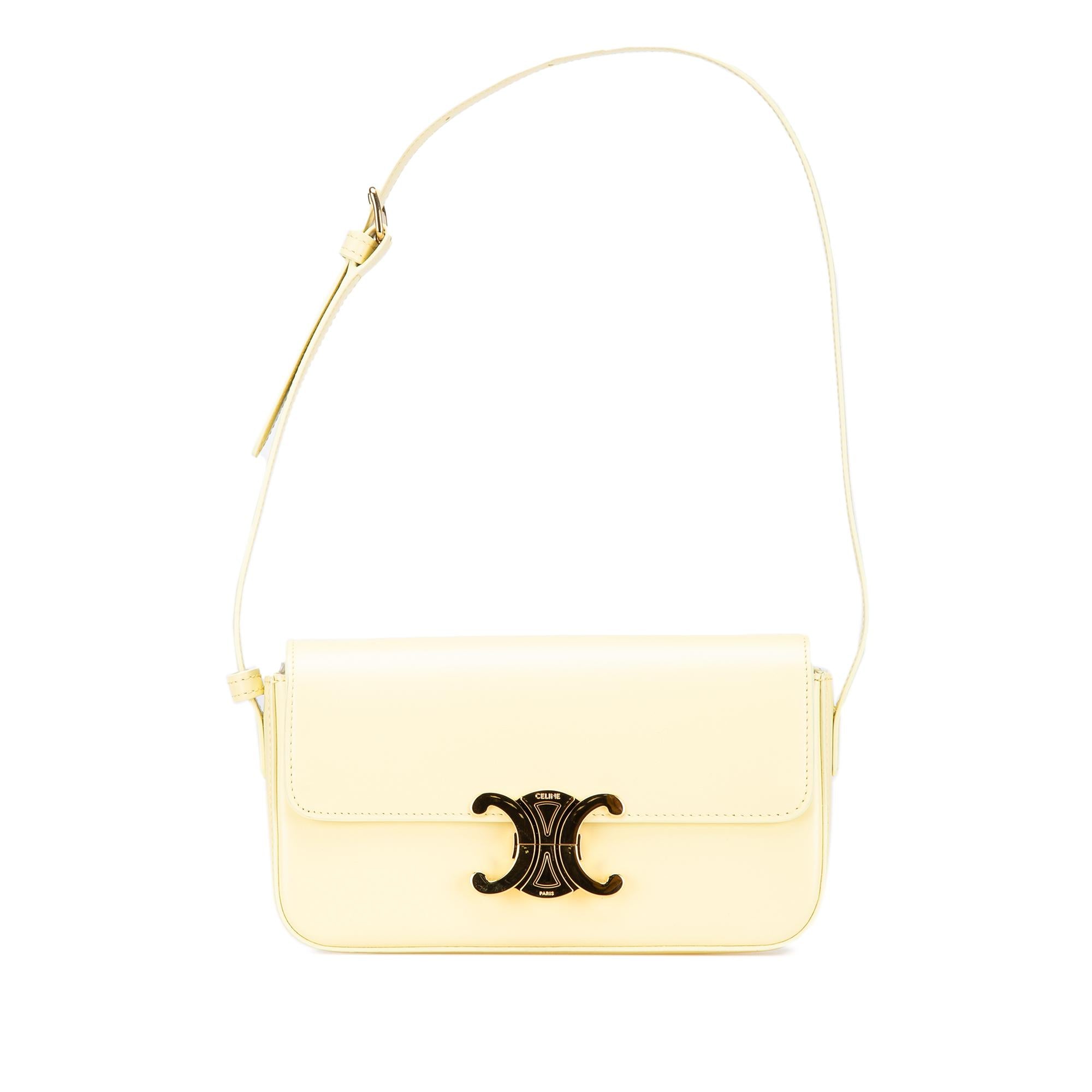 Celine Leather Triomphe Claude Shoulder Bag