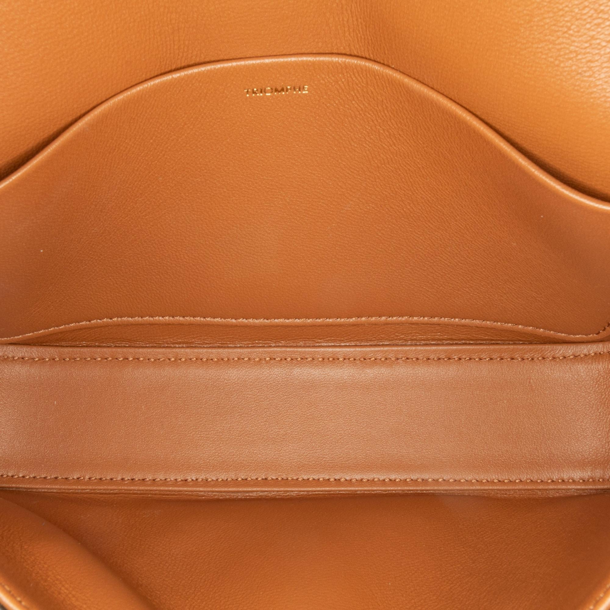 Celine Leather Triomphe Claude Shoulder Bag