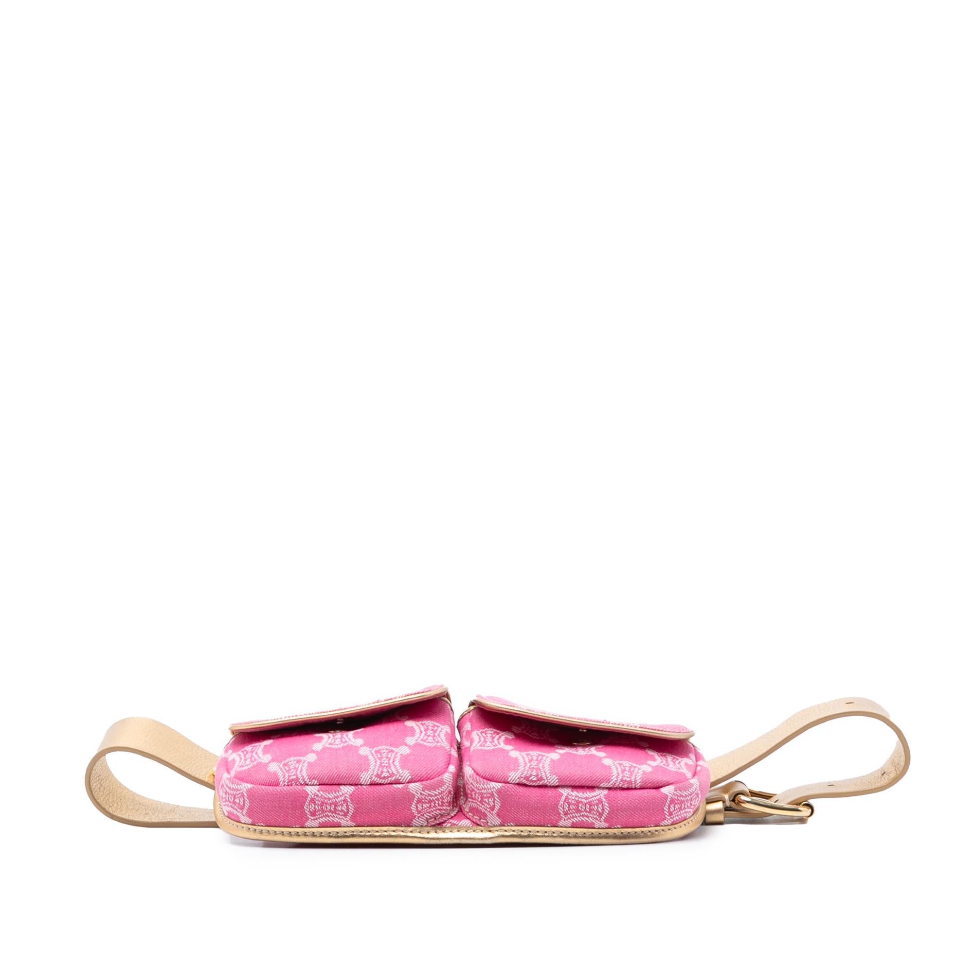 Celine Macadam Denim Double Pocket Belt Bag