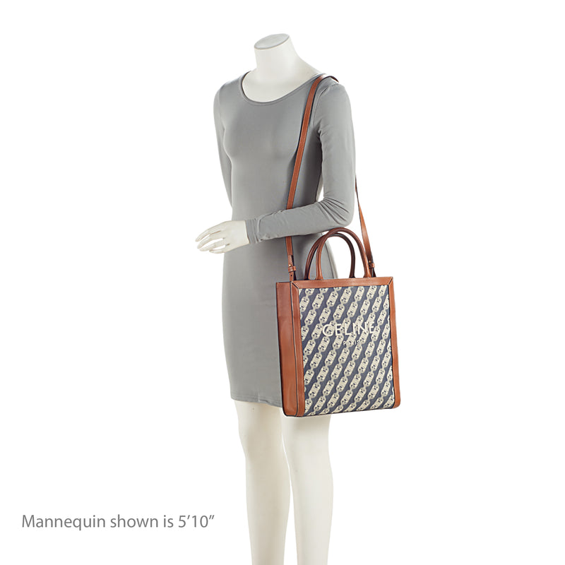 Celine Maillon Triomphe Canvas Vertical Cabas Small Tote SHF gxKukX LuxeDH