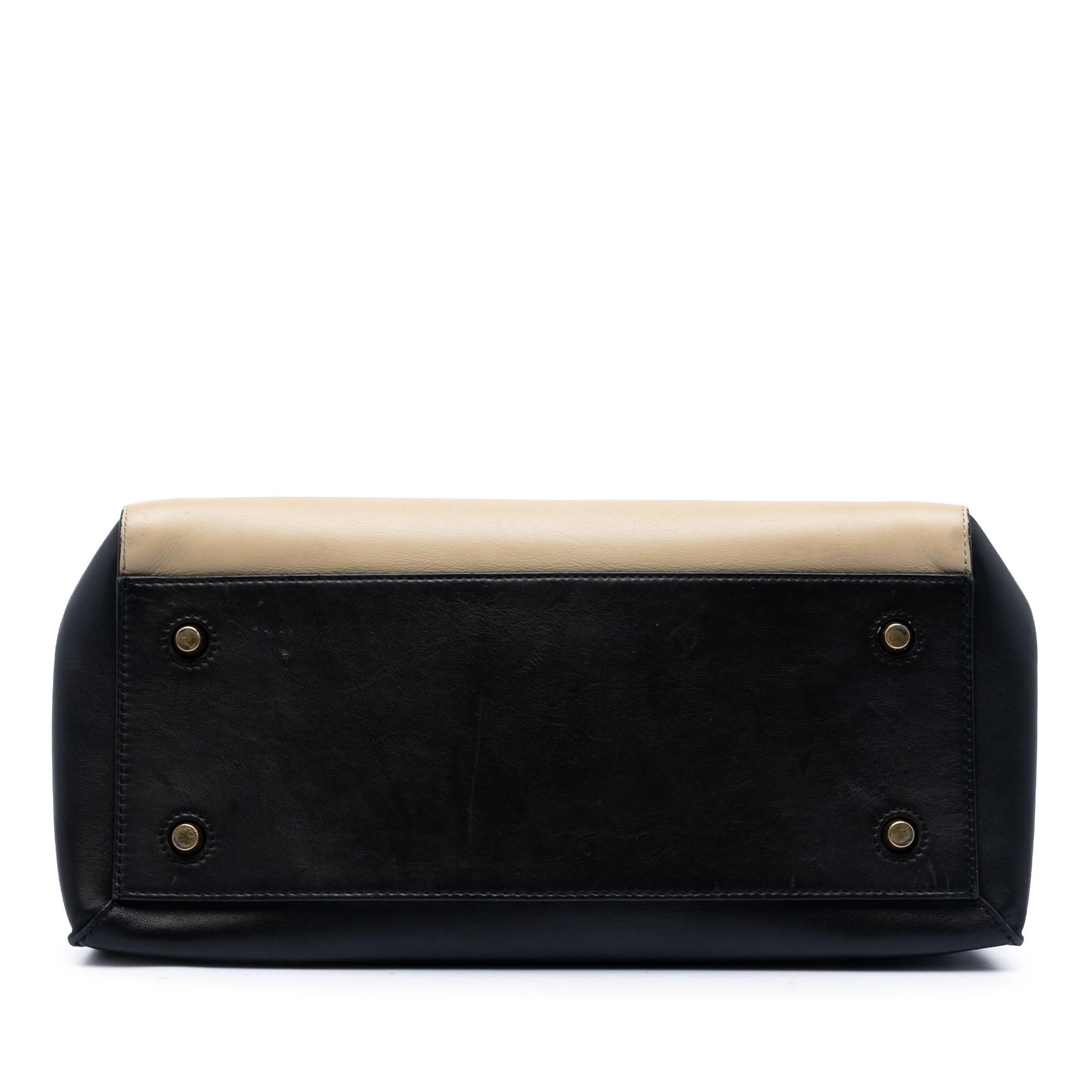 Celine Medium Bicolor Leather Edge Handbag