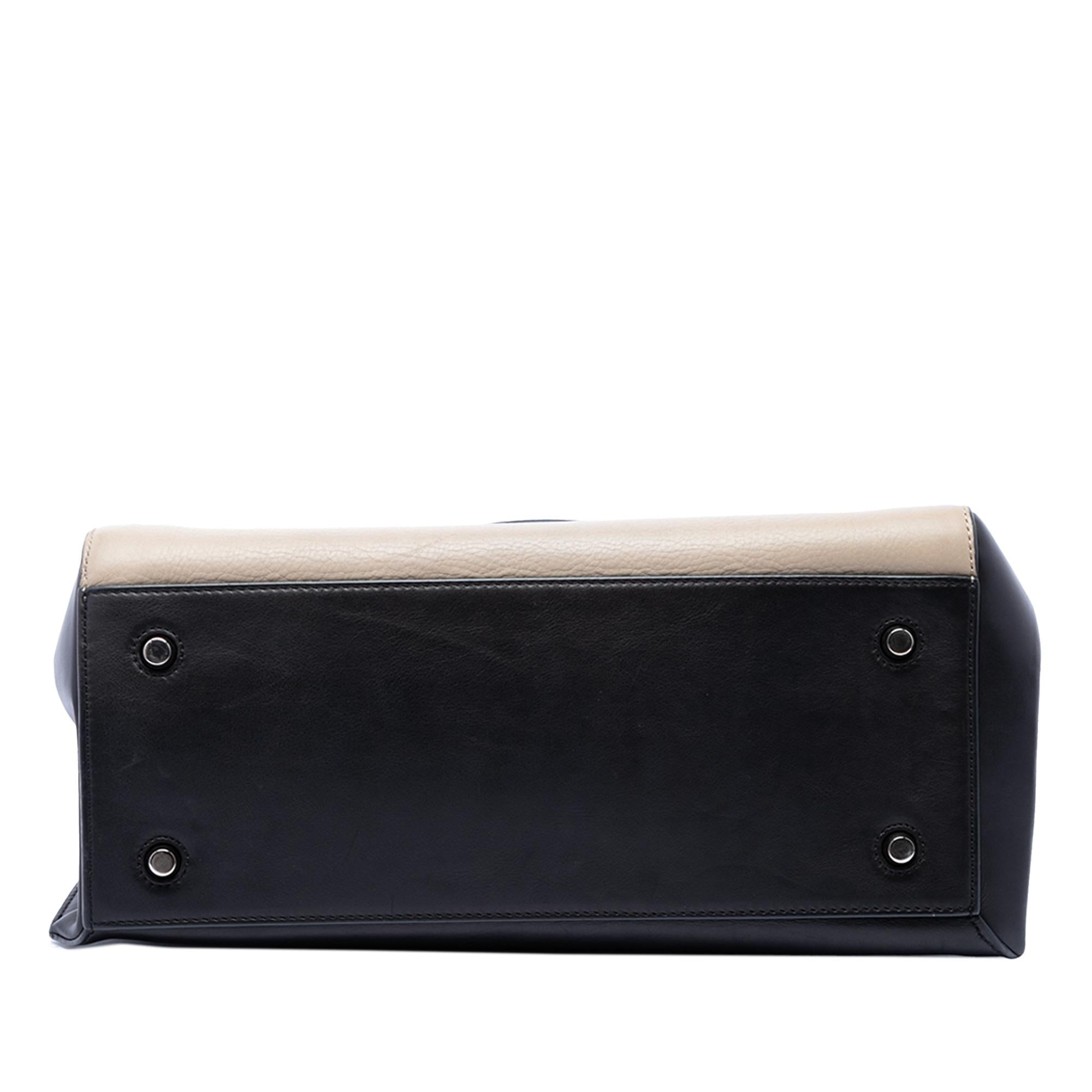 Celine Medium Bicolor Leather Edge Handbag