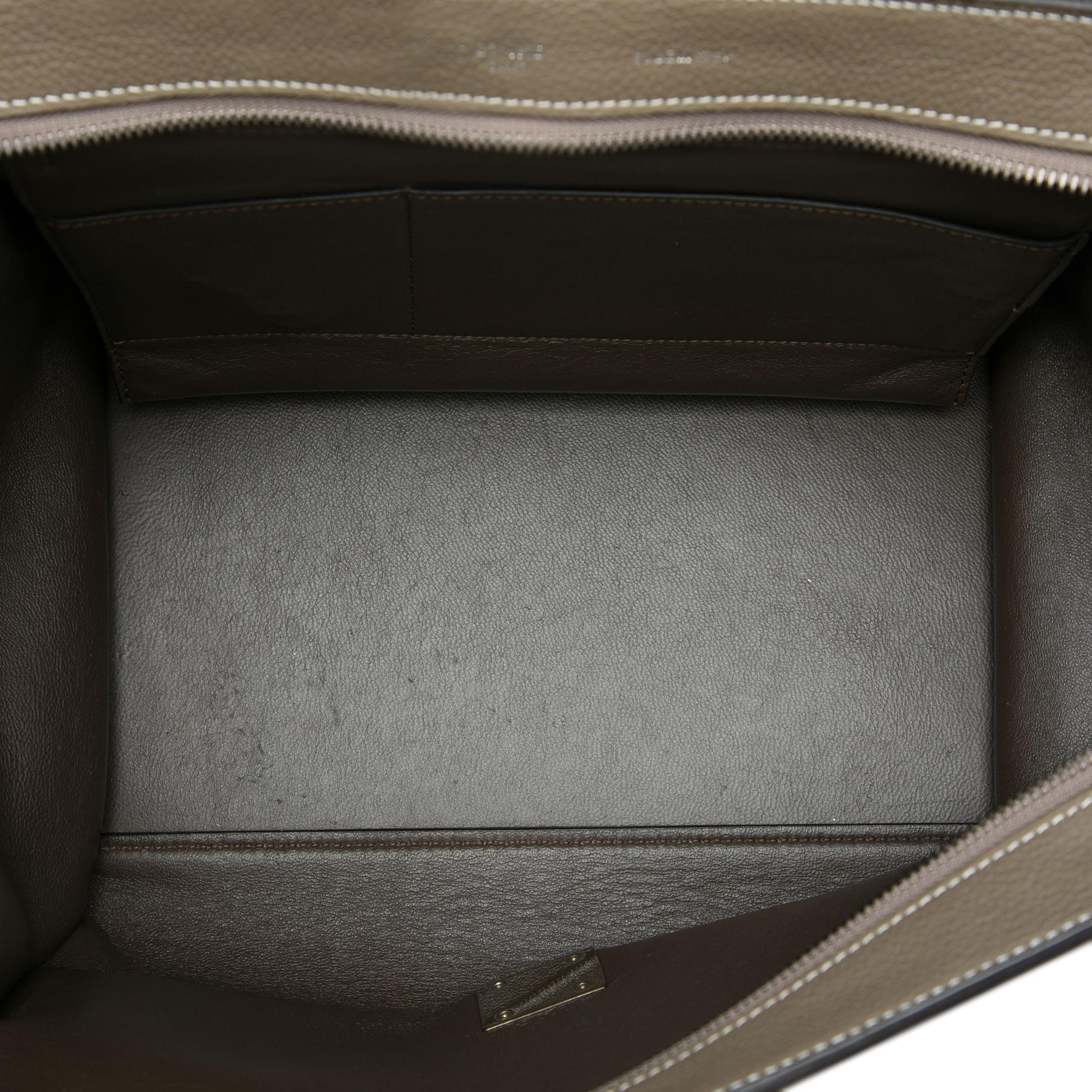 Celine Medium Calfskin and Suede Trapeze Satchel