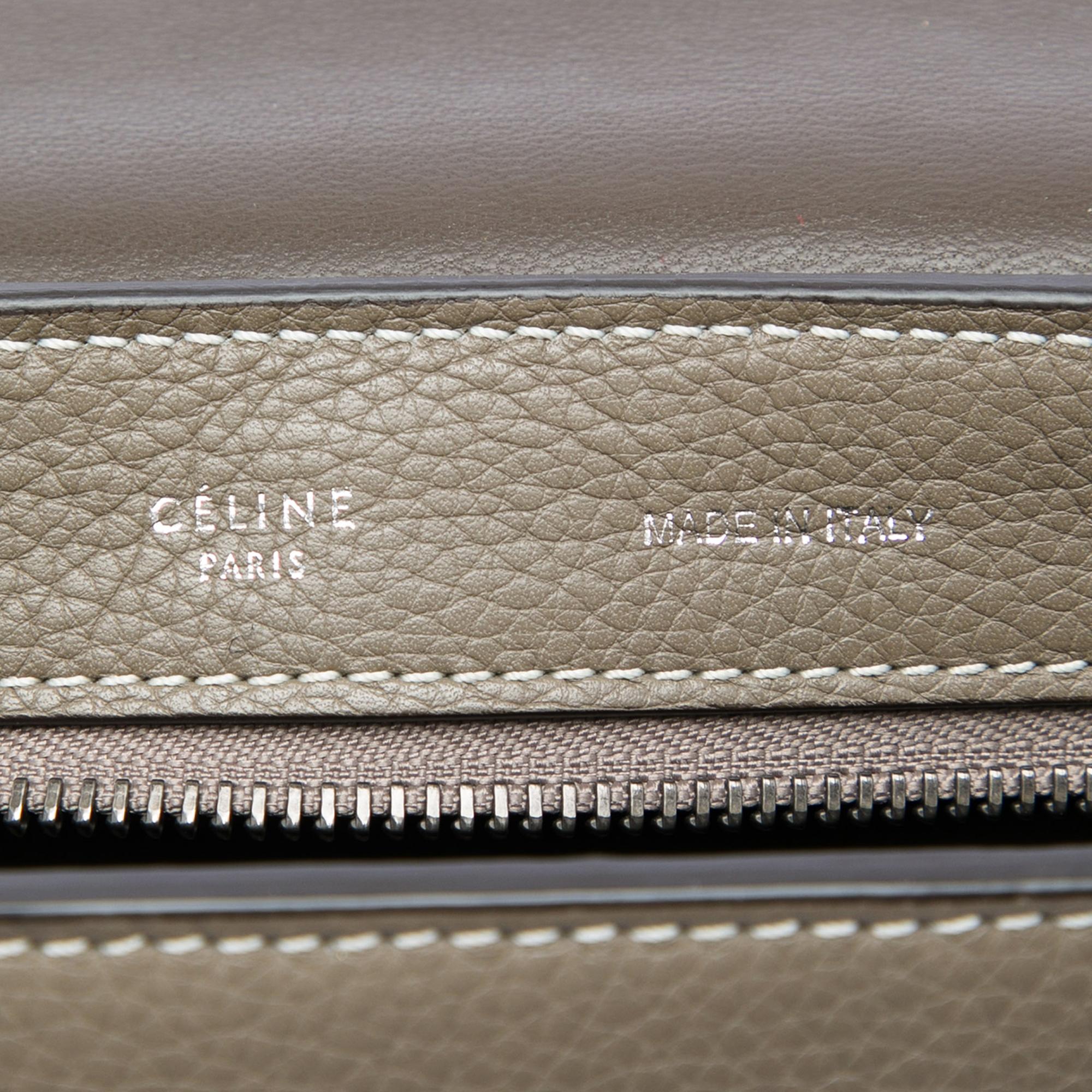 Celine Medium Calfskin and Suede Trapeze Satchel