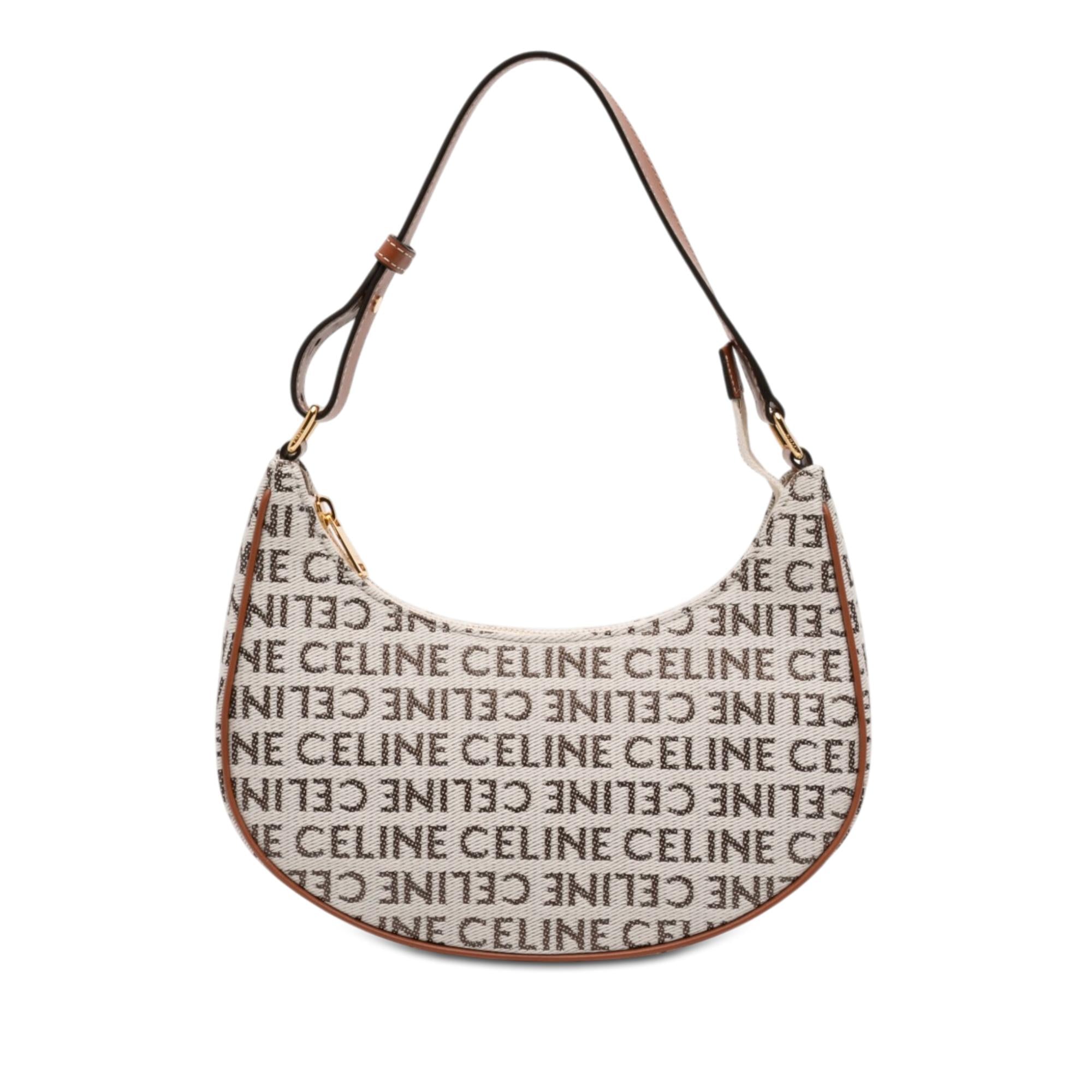 Celine Medium Canvas Logo Ava Shoulder Bag