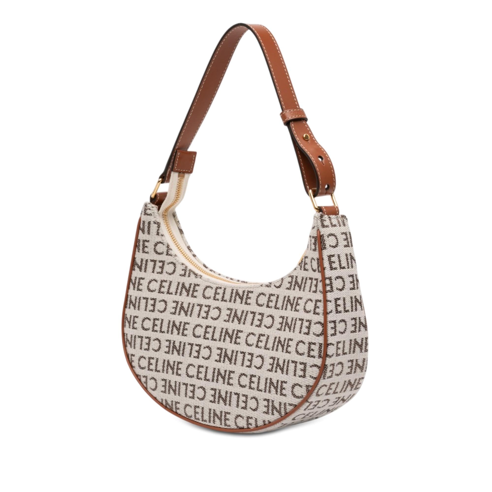 Celine Medium Canvas Logo Ava Shoulder Bag