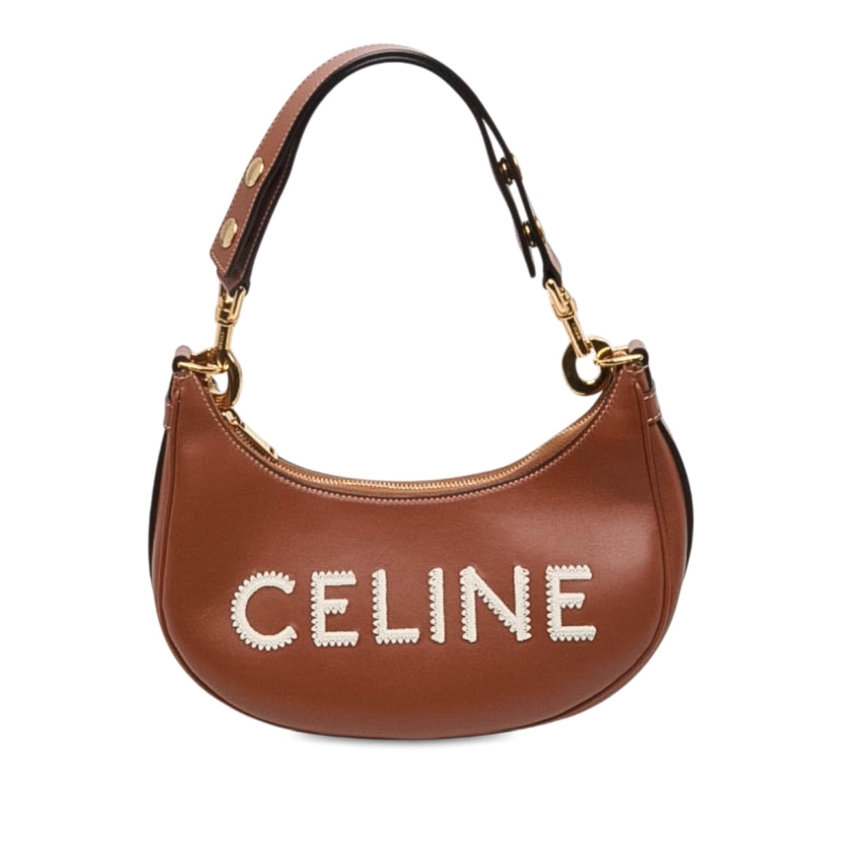 Celine Medium Leather Logo Ava Shoulder Bag