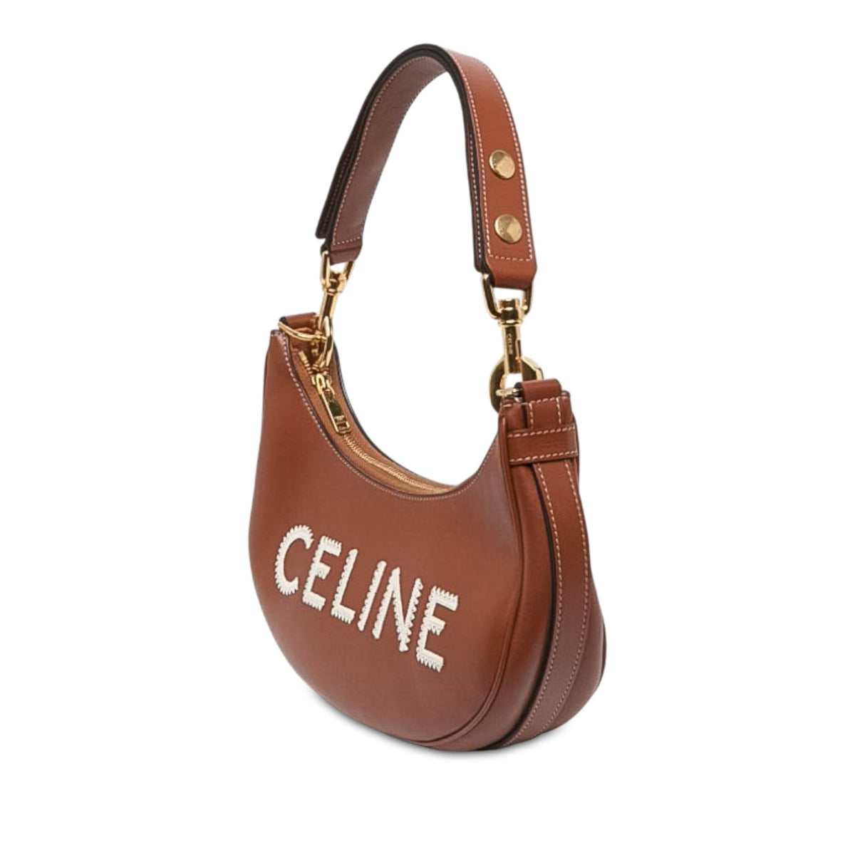 Celine Medium Leather Logo Ava Shoulder Bag