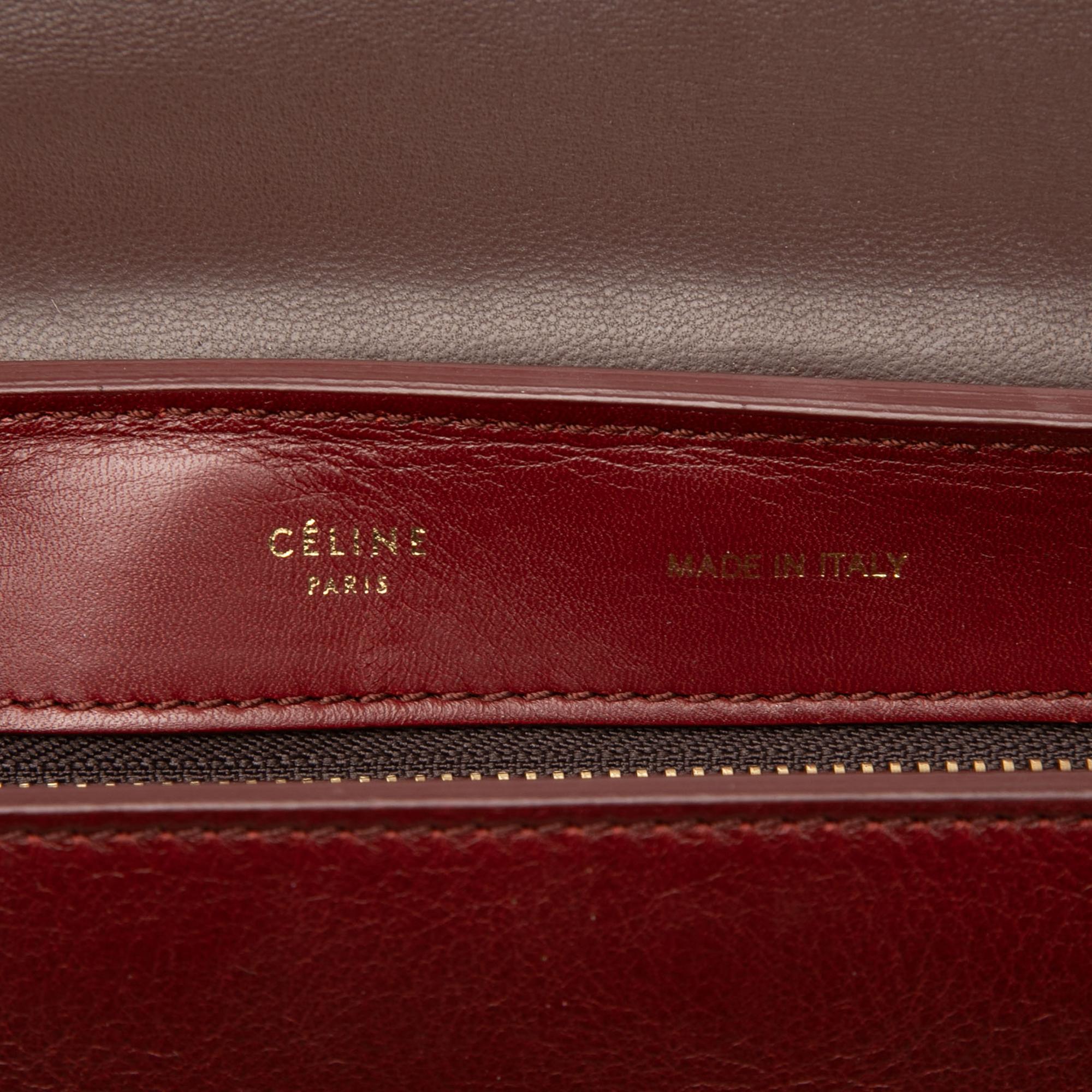 Celine Medium Tricolor Leather Trapeze Satchel
