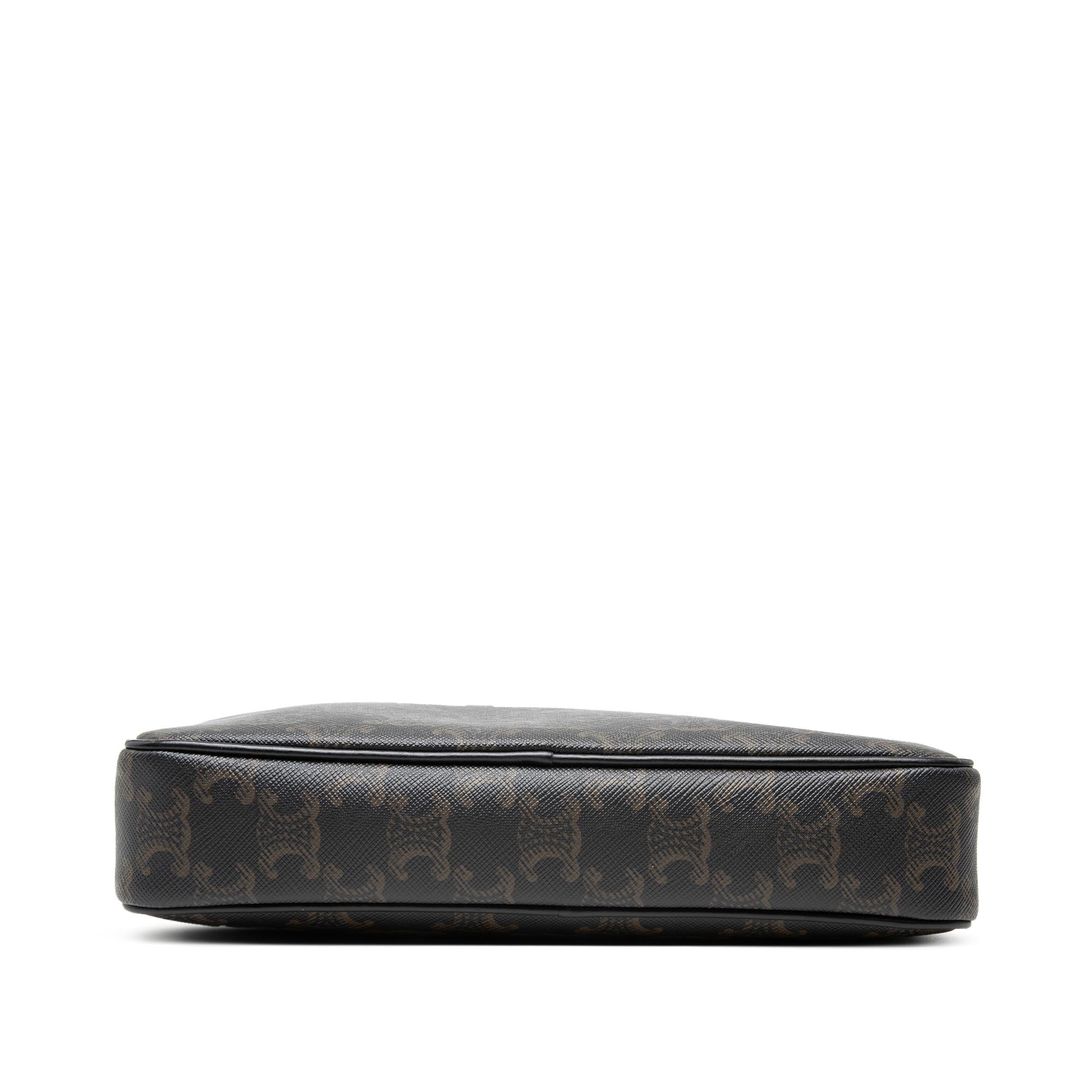 Celine Medium Triomphe Coated Canvas Logo Crossbody