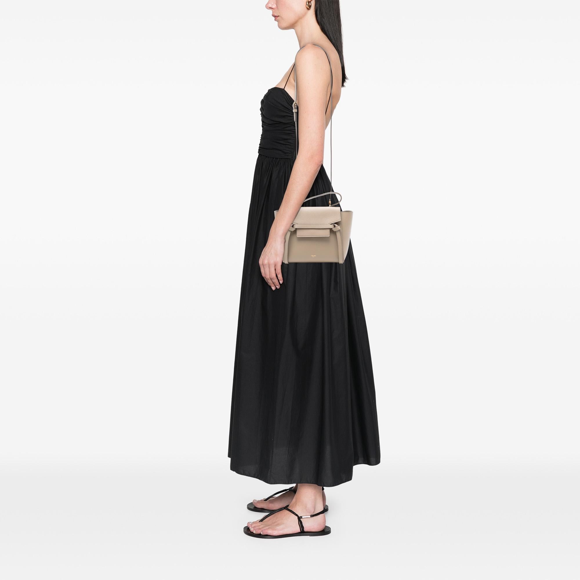 Celine Micro Grained Calfskin Belt Satchel