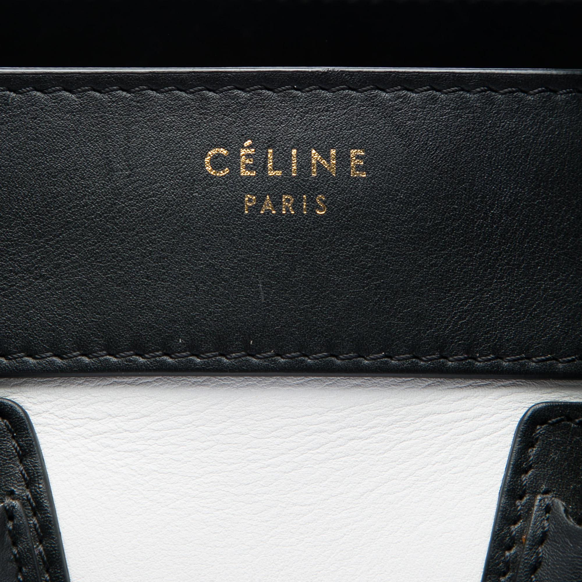 Celine Micro Tricolor Calfskin and Suede Luggage Tote