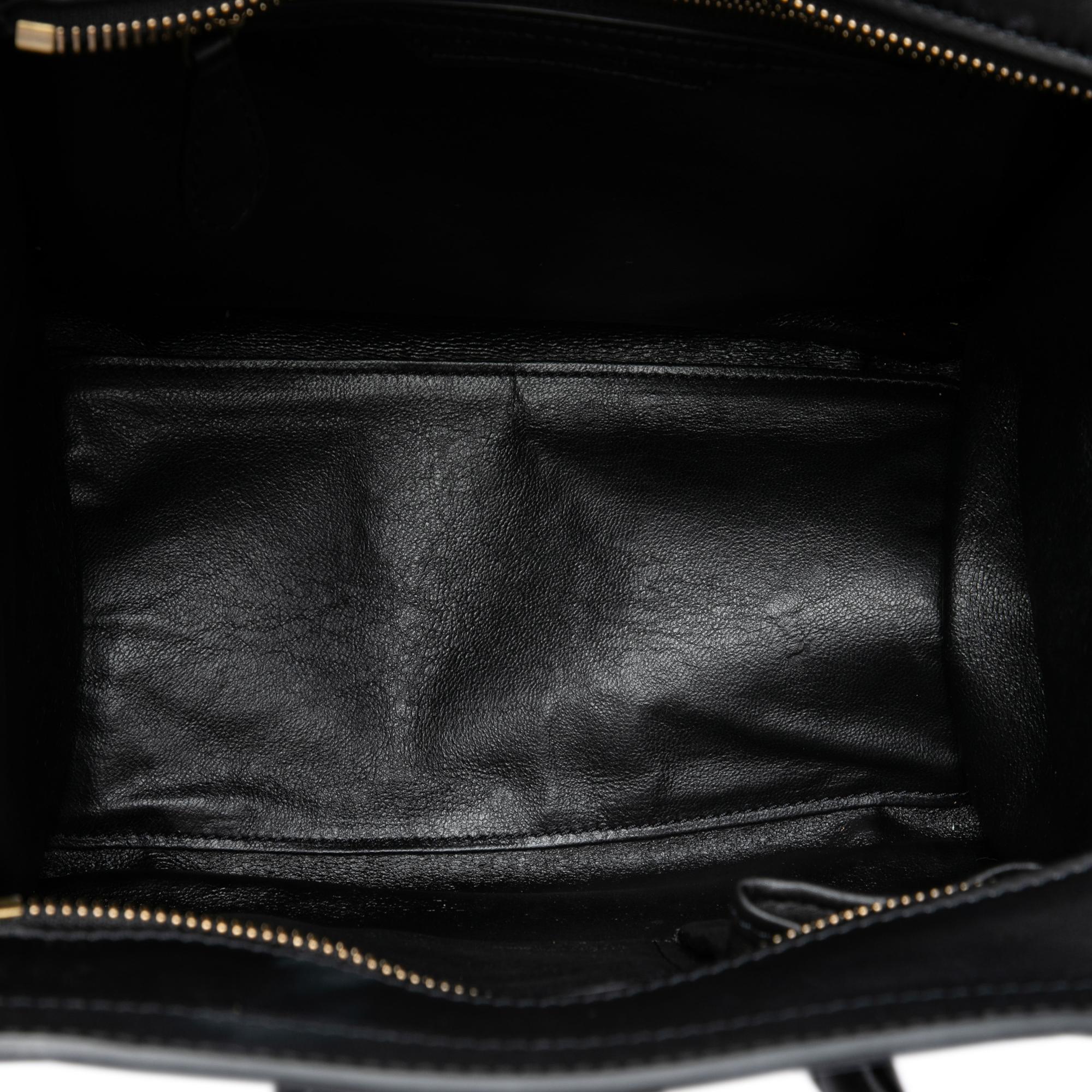 Celine Micro Tricolor Calfskin and Suede Luggage Tote