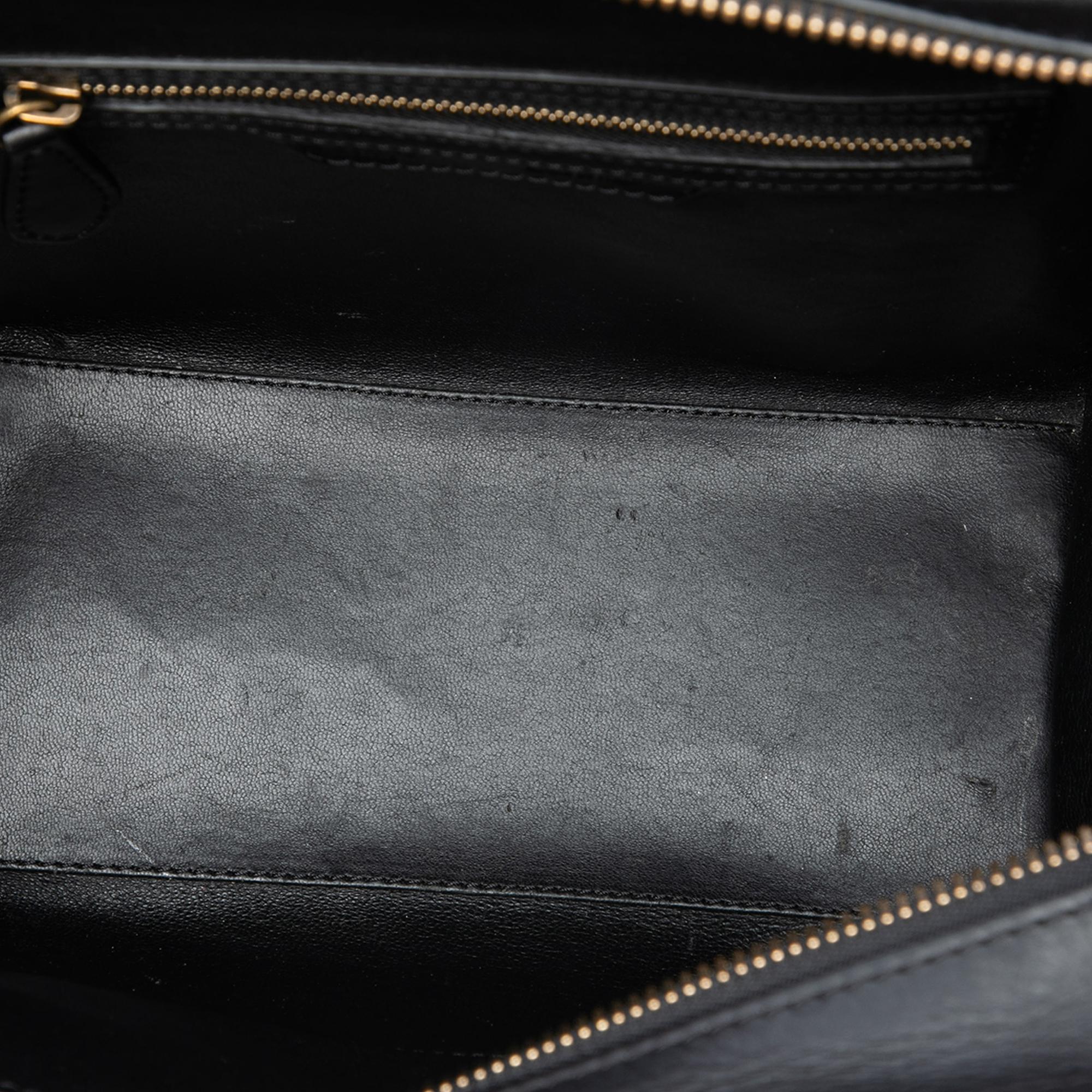 Celine Micro Tricolor Calfskin and Suede Luggage Tote