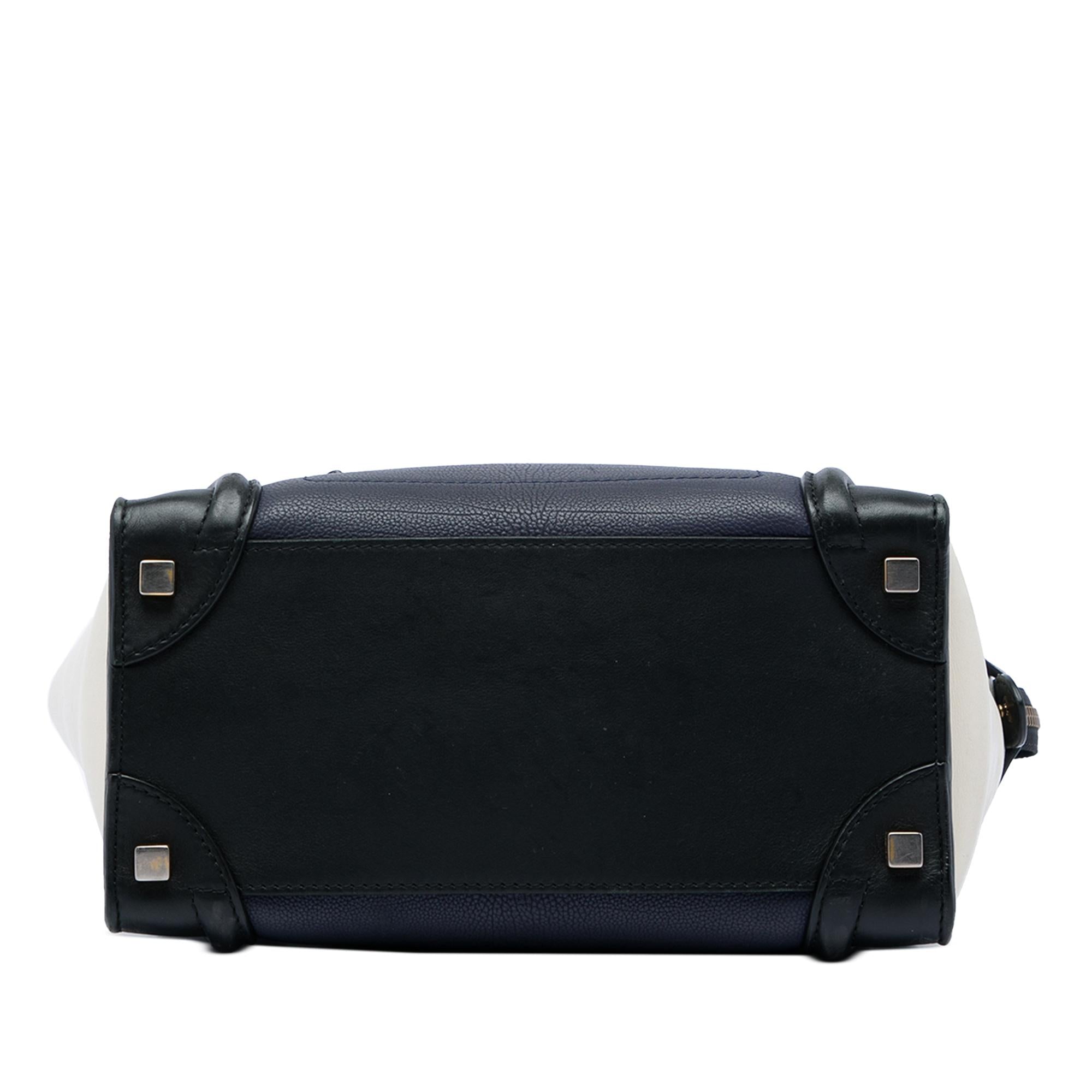 Celine Micro Tricolor Leather Luggage Tote