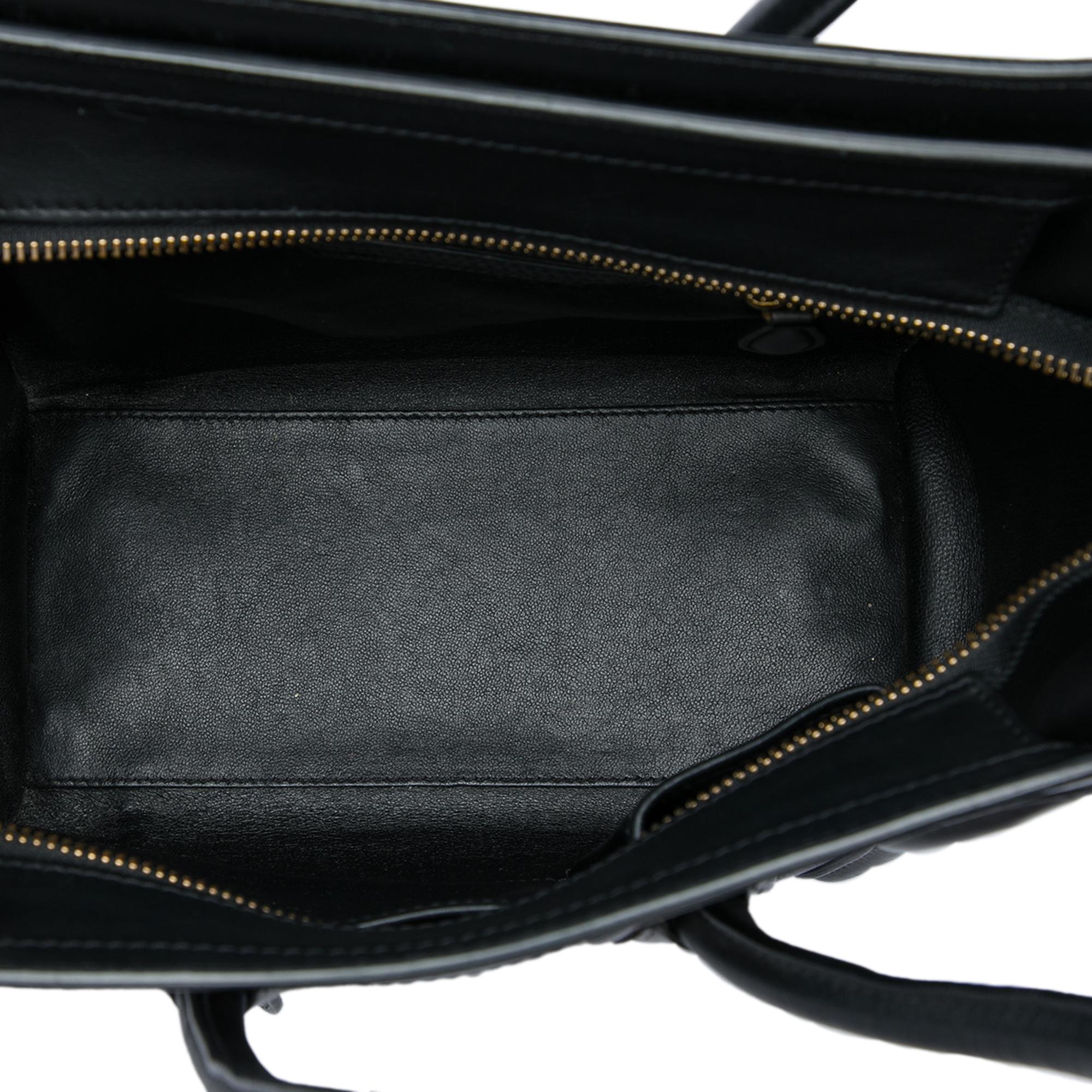 Celine Micro Tricolor Leather Luggage Tote