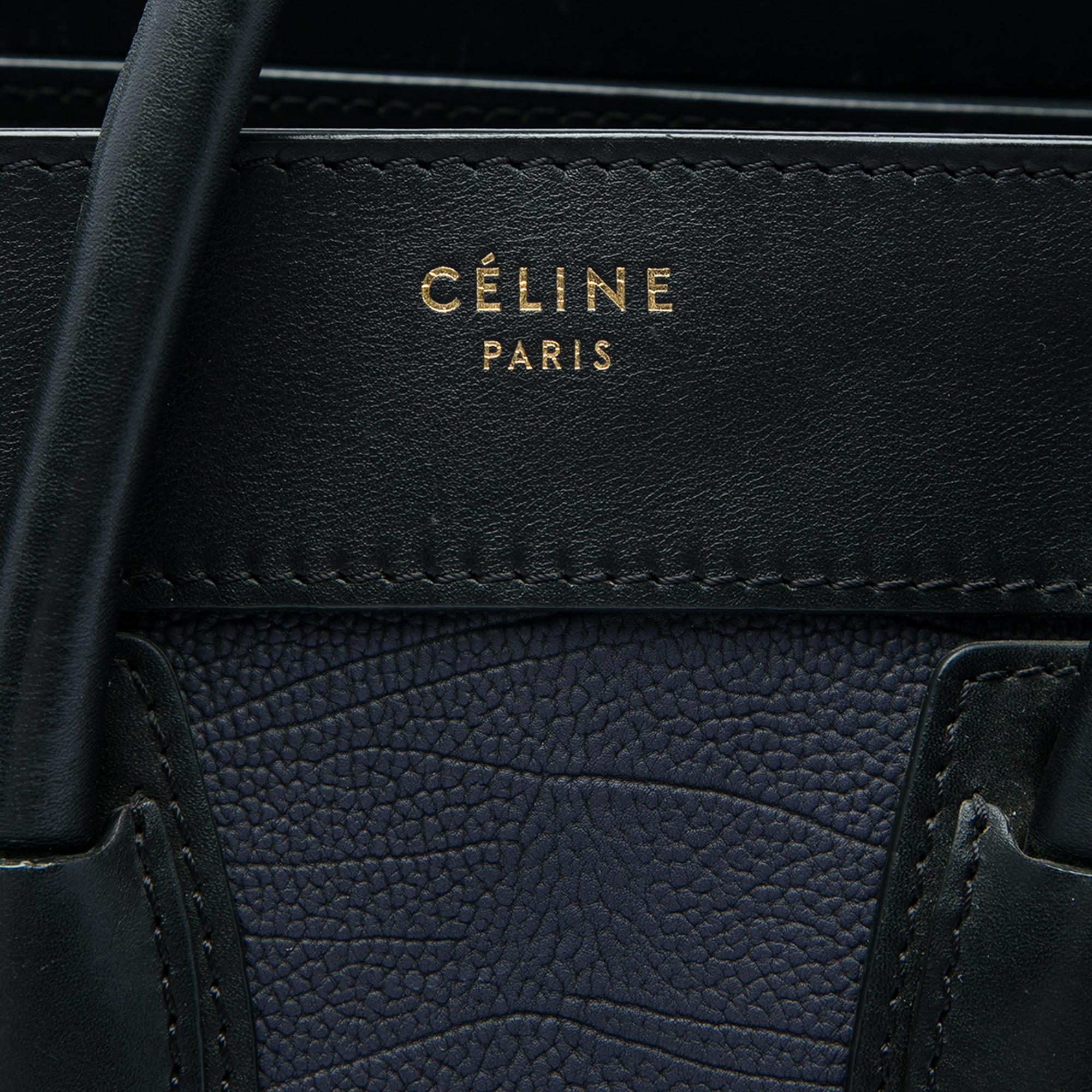 Celine Micro Tricolor Leather Luggage Tote